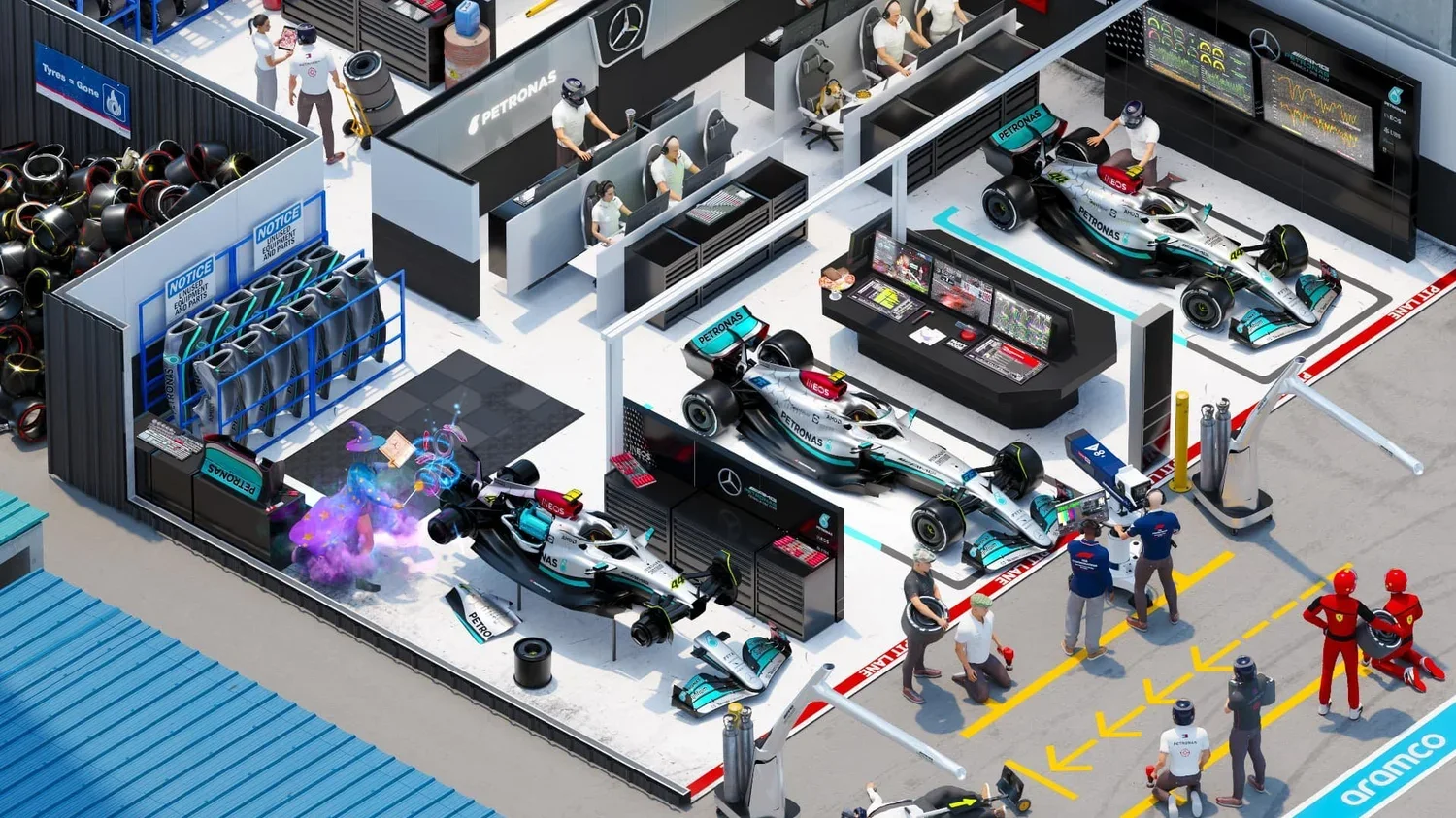 Mercedes F1 Garage wallpaper preview