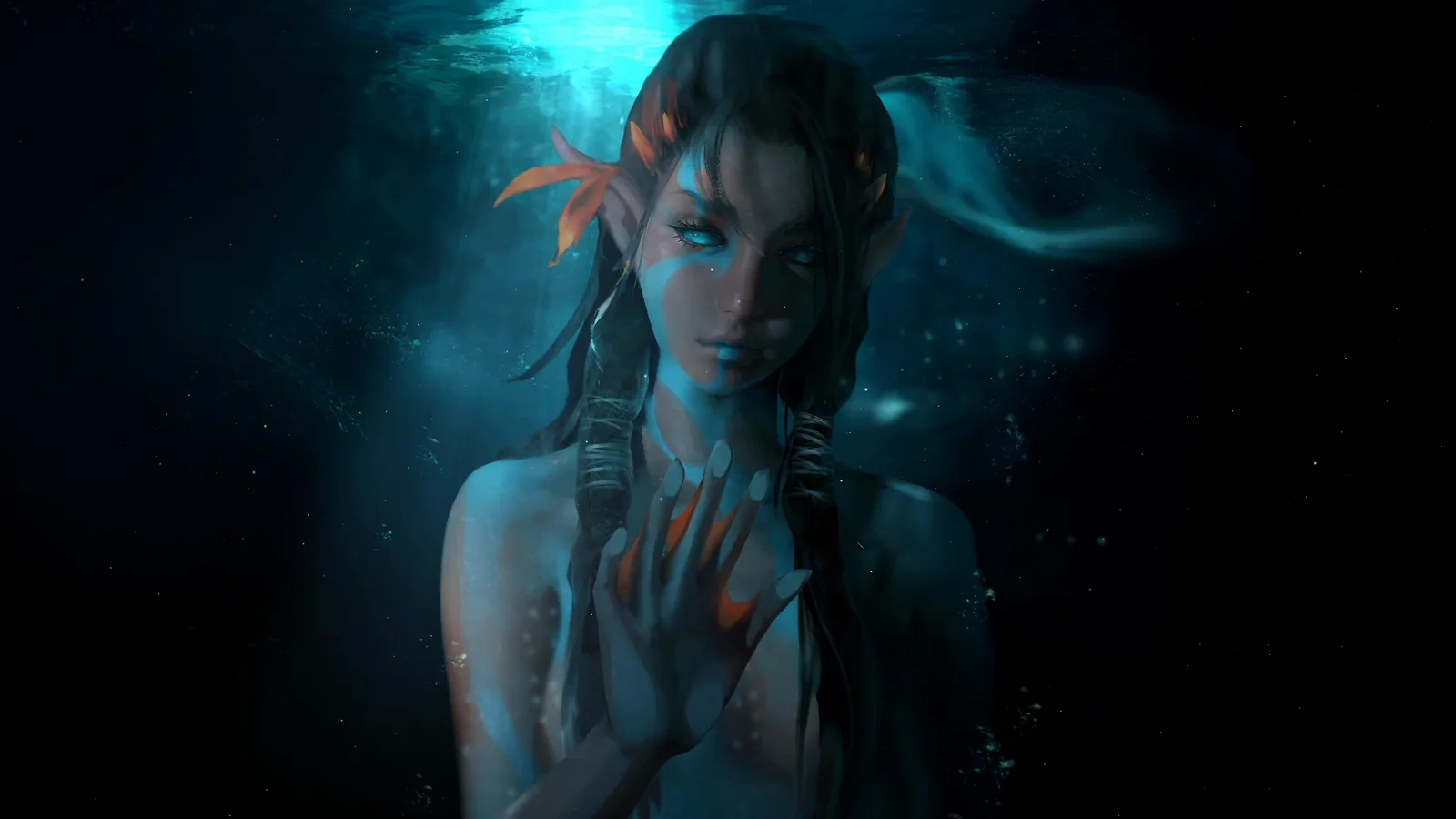 Mermaid Underwater Portrait wallpaper preview
