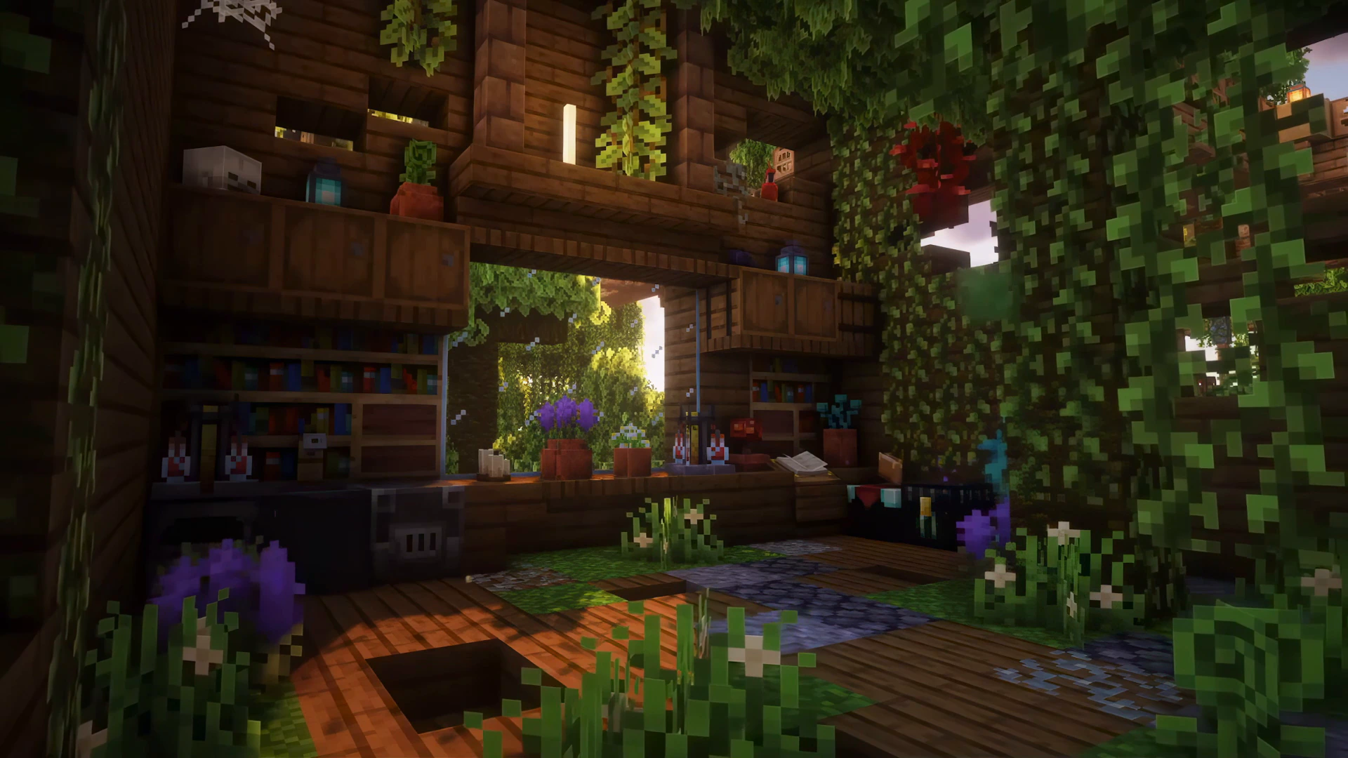 Minecraft Overgrown Cabin Interior