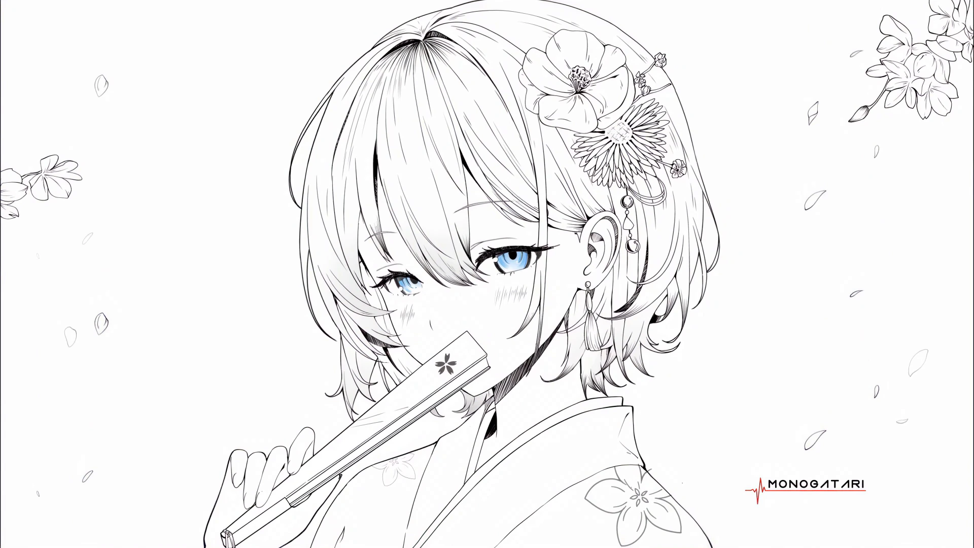 Monogatari Floral Kimono Girl