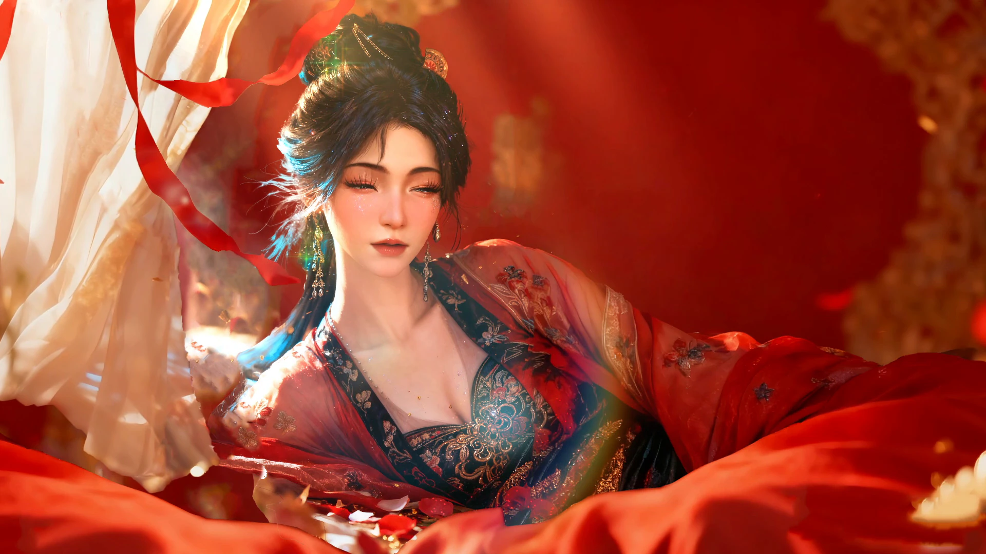 Mu Peiling in a Red Bridal Chamber