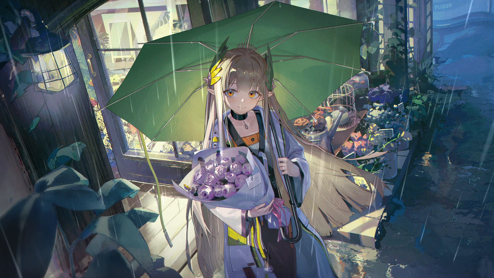 Muelsyse on a Rainy Night - Arknights