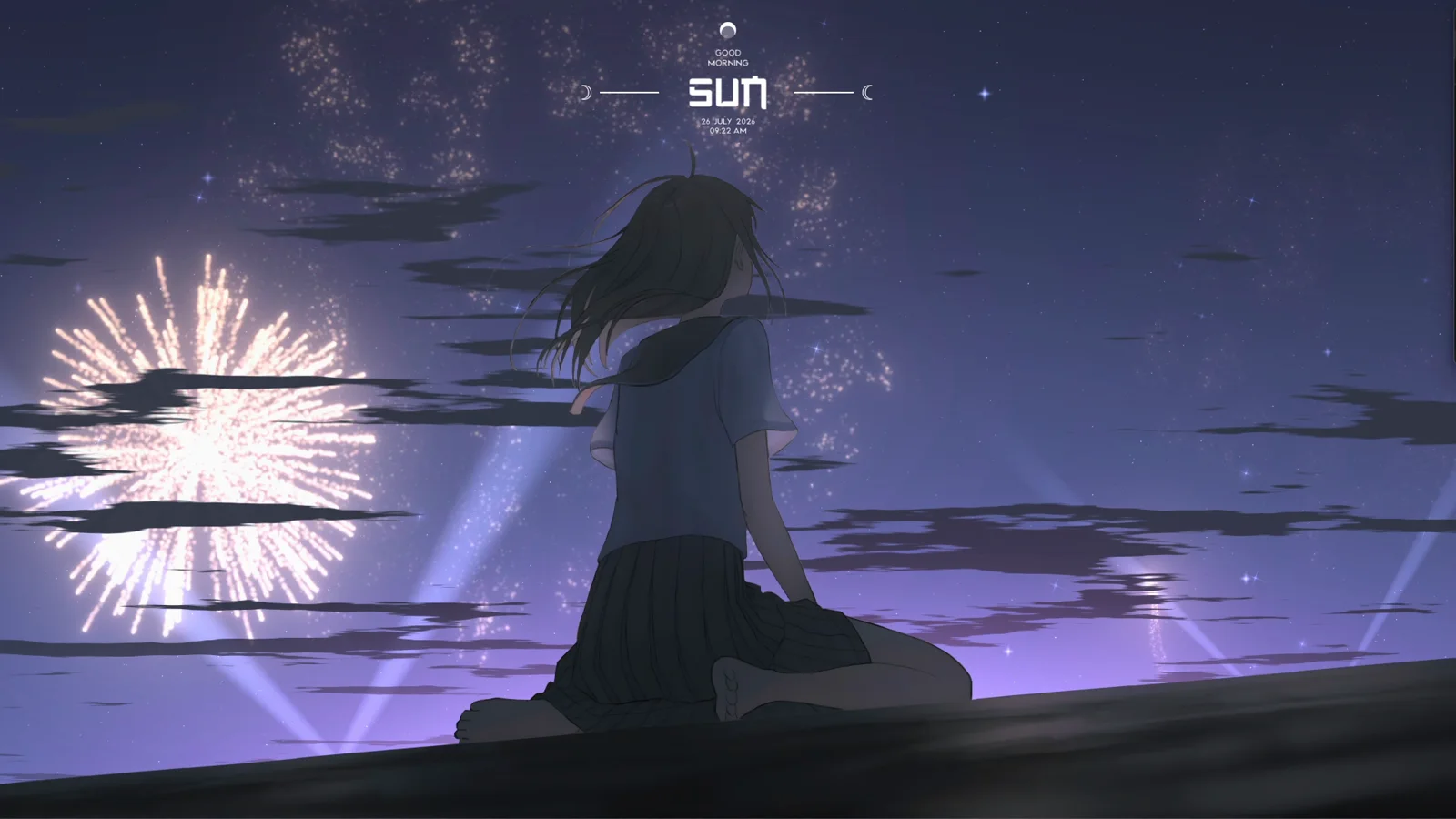 Naha Watching Purple Fireworks wallpaper preview