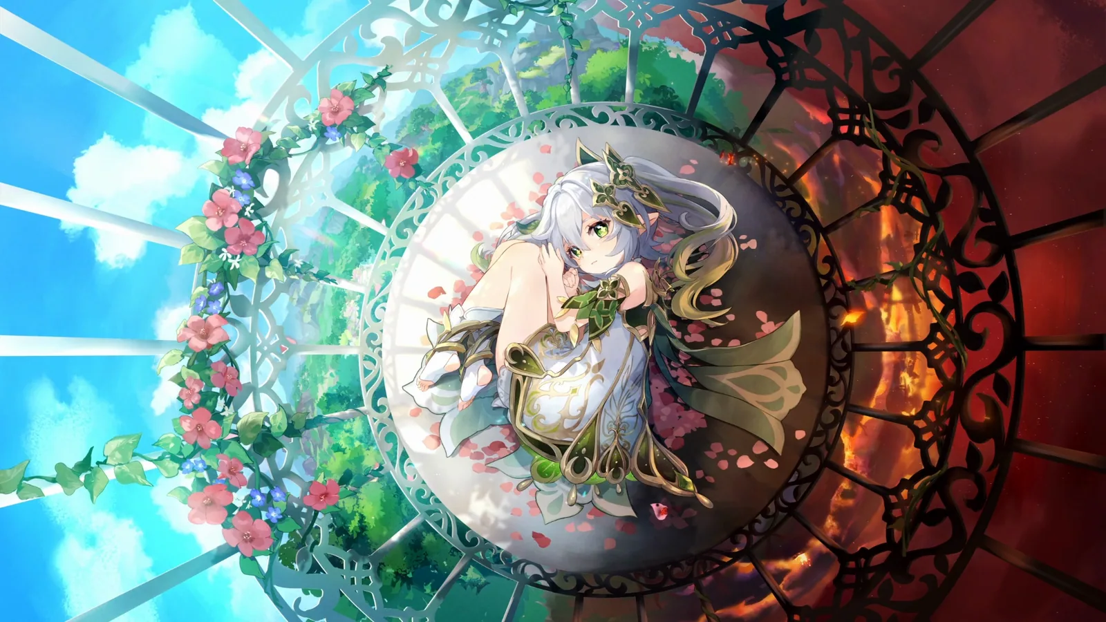 Nahida Within a Stained-Glass Circle - Genshin Impact