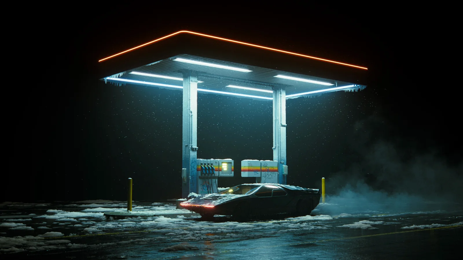 Neon Fuel Stop wallpaper preview