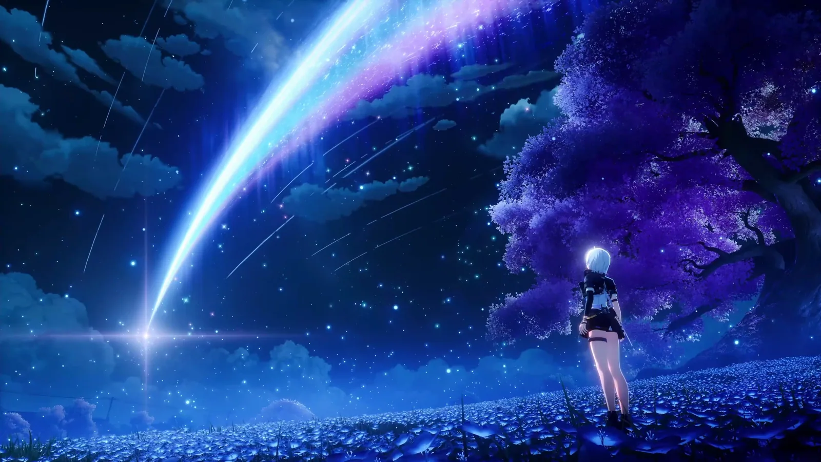 Cosmic Arc Over a Violet Tree - Neverness to Everness