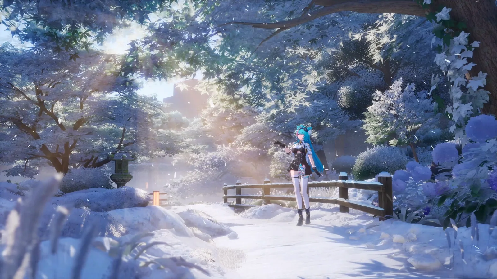 Snowy Garden Morning - Neverness to Everness