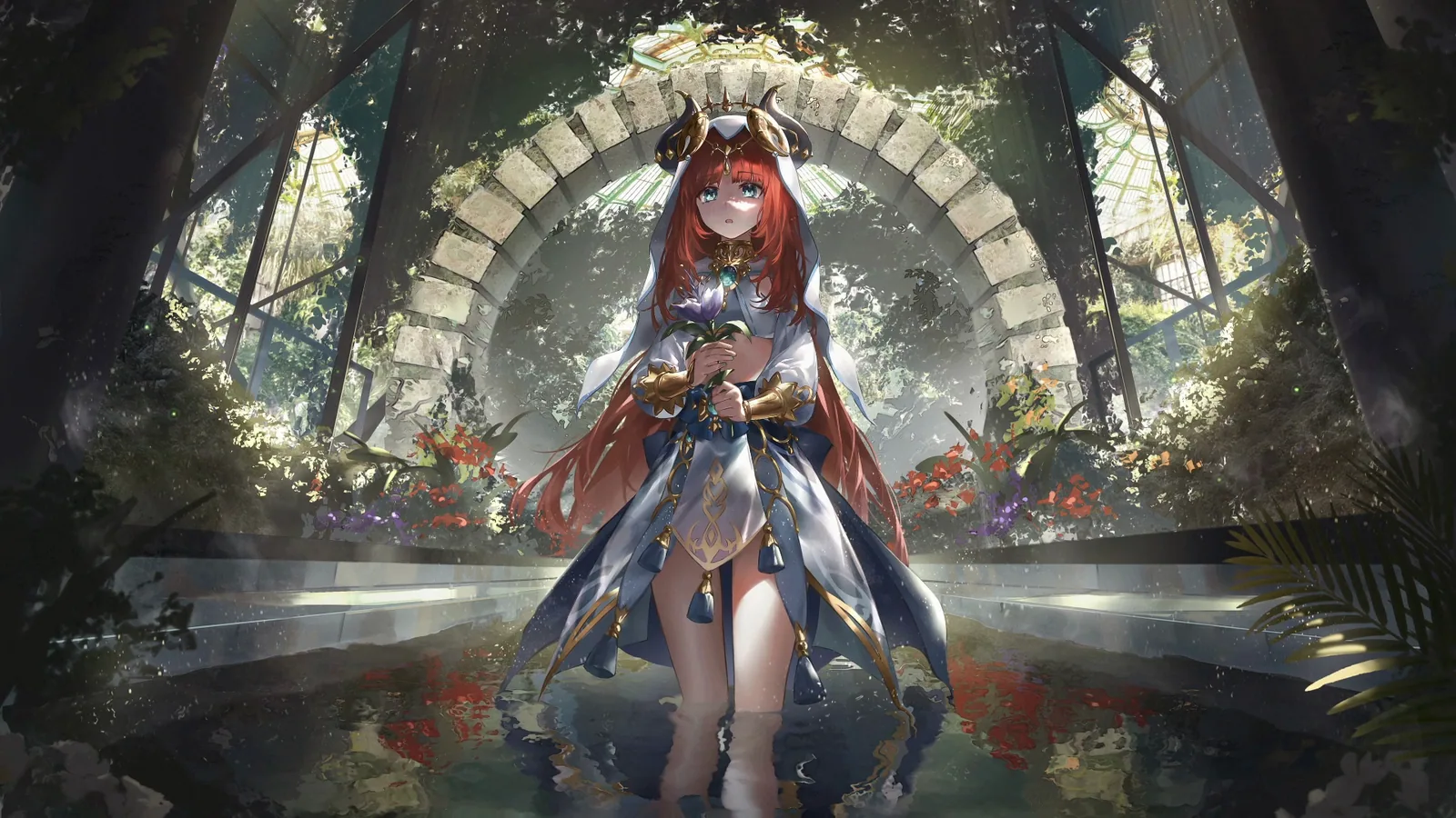 Nilou in a Cathedral Garden - Genshin Impact