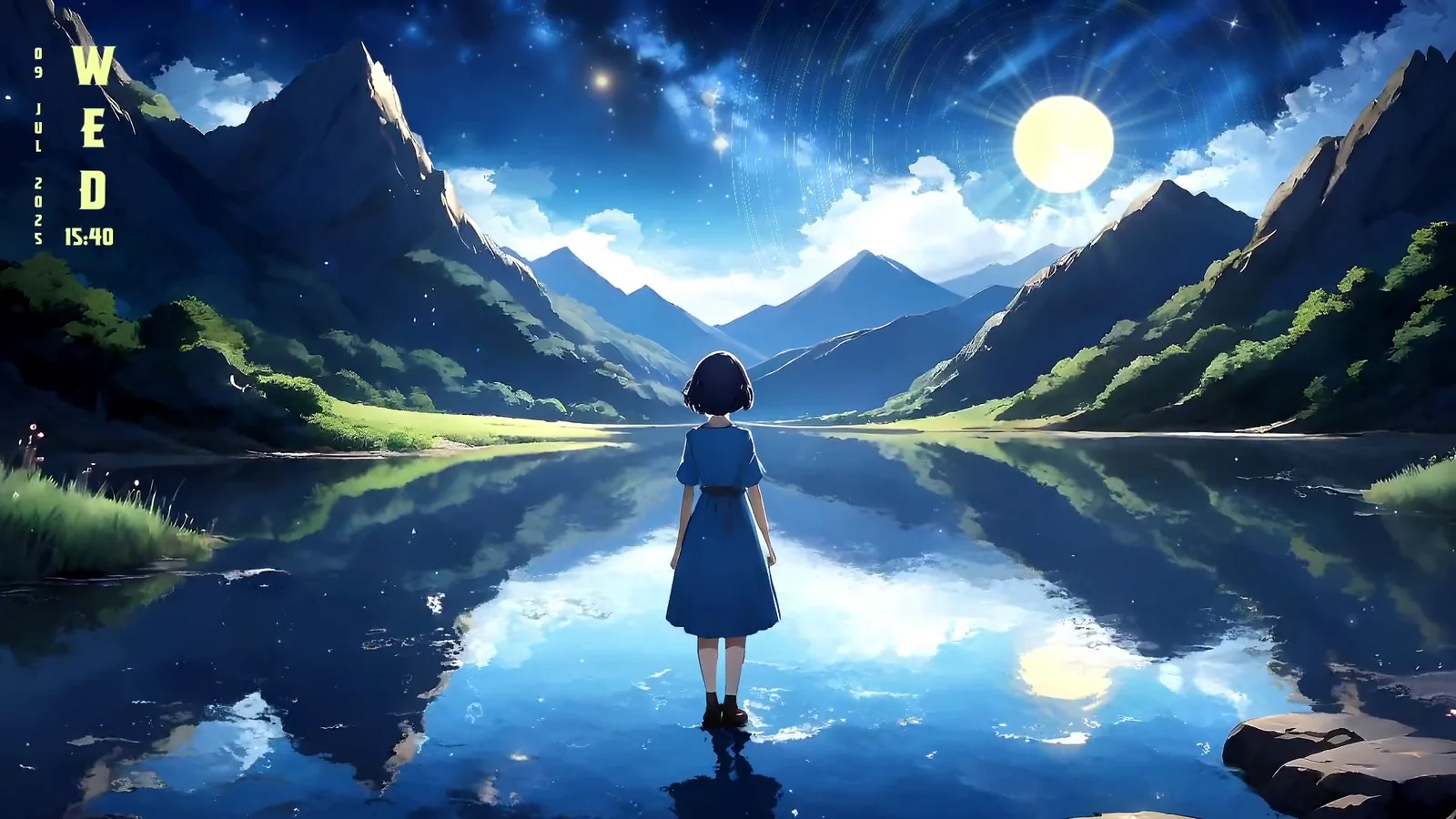 Other World 2 - Girl by a Mountain Lake