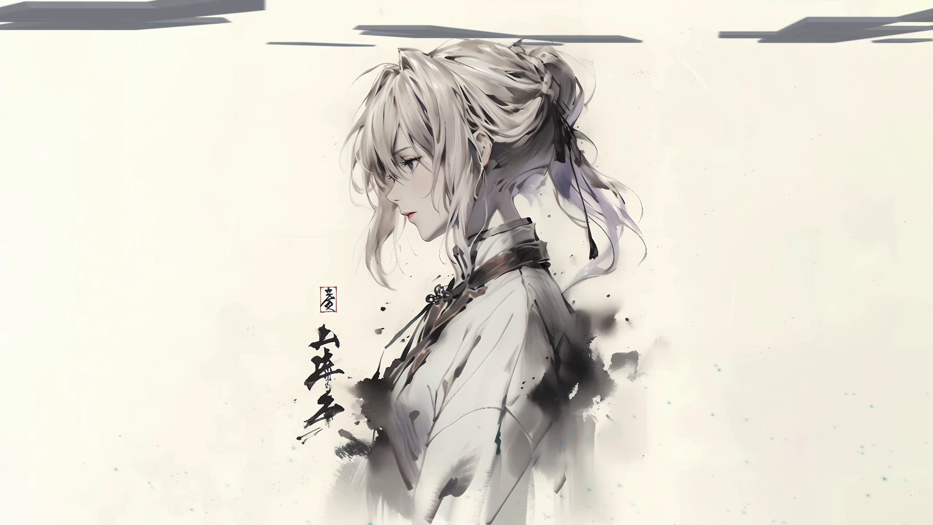 Pale-Haired Anime Portrait