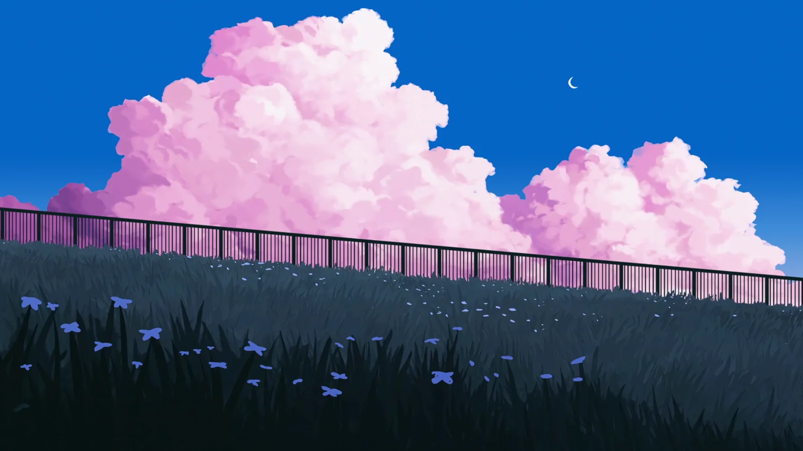 Passing Clouds and Pink Train wallpaper preview