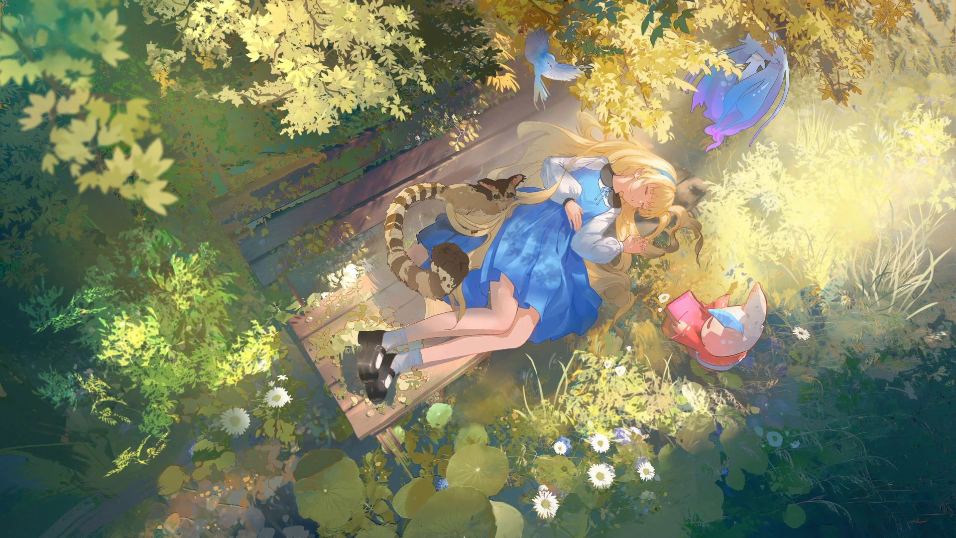 Phoebe Napping in a Sunlit Forest - Wuthering Waves