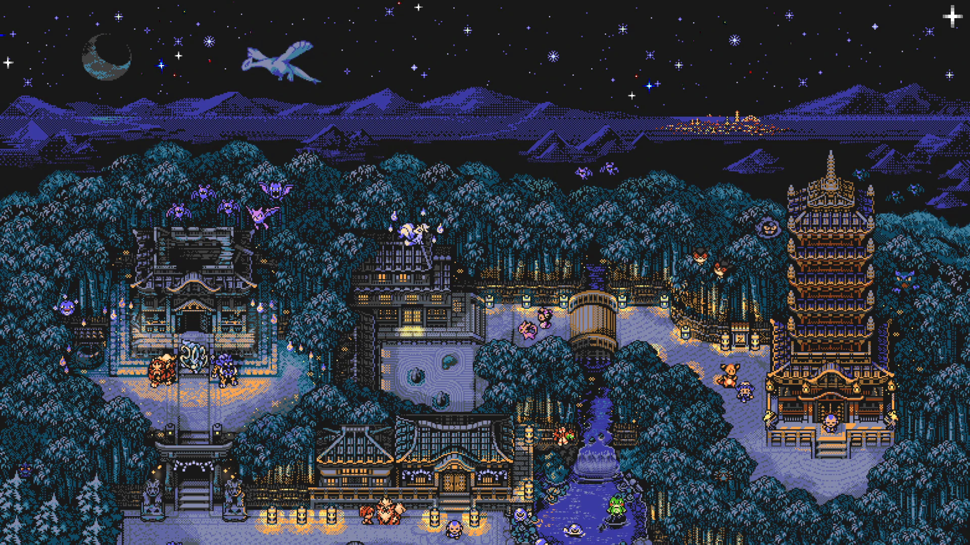 Pokemon Johto Night Pixel Art