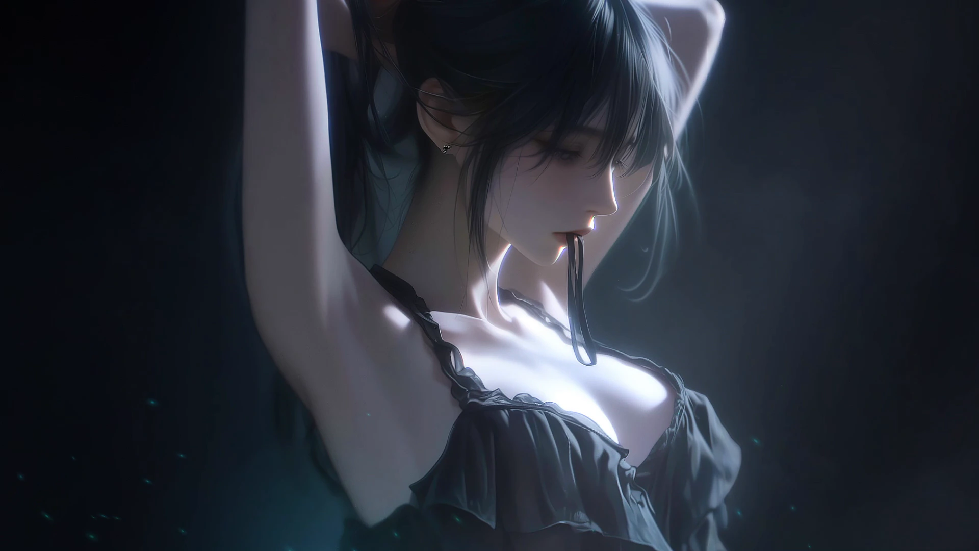 Ponytail Girl in Soft Window Light