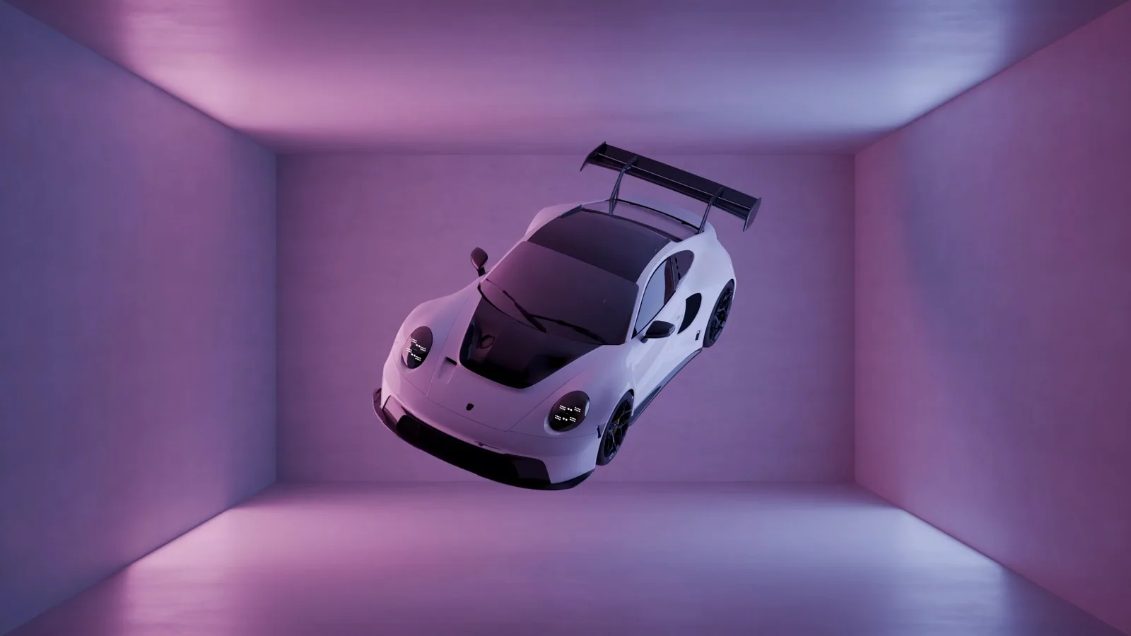 Porsche 911 GT3 R in a Minimal Room