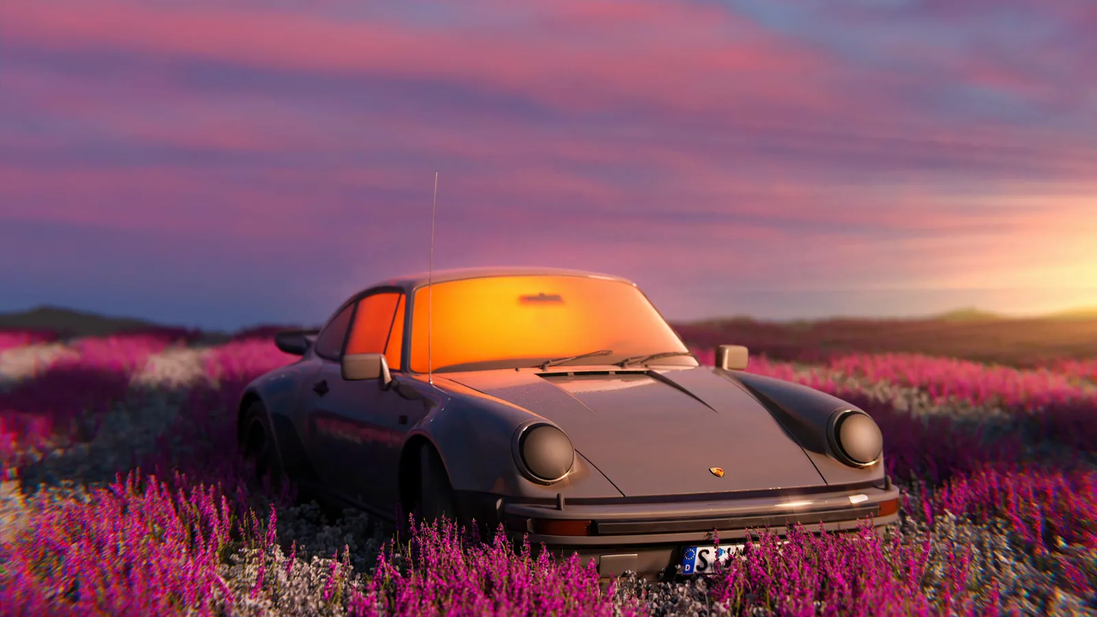 Porsche 911 in Lavender Fields