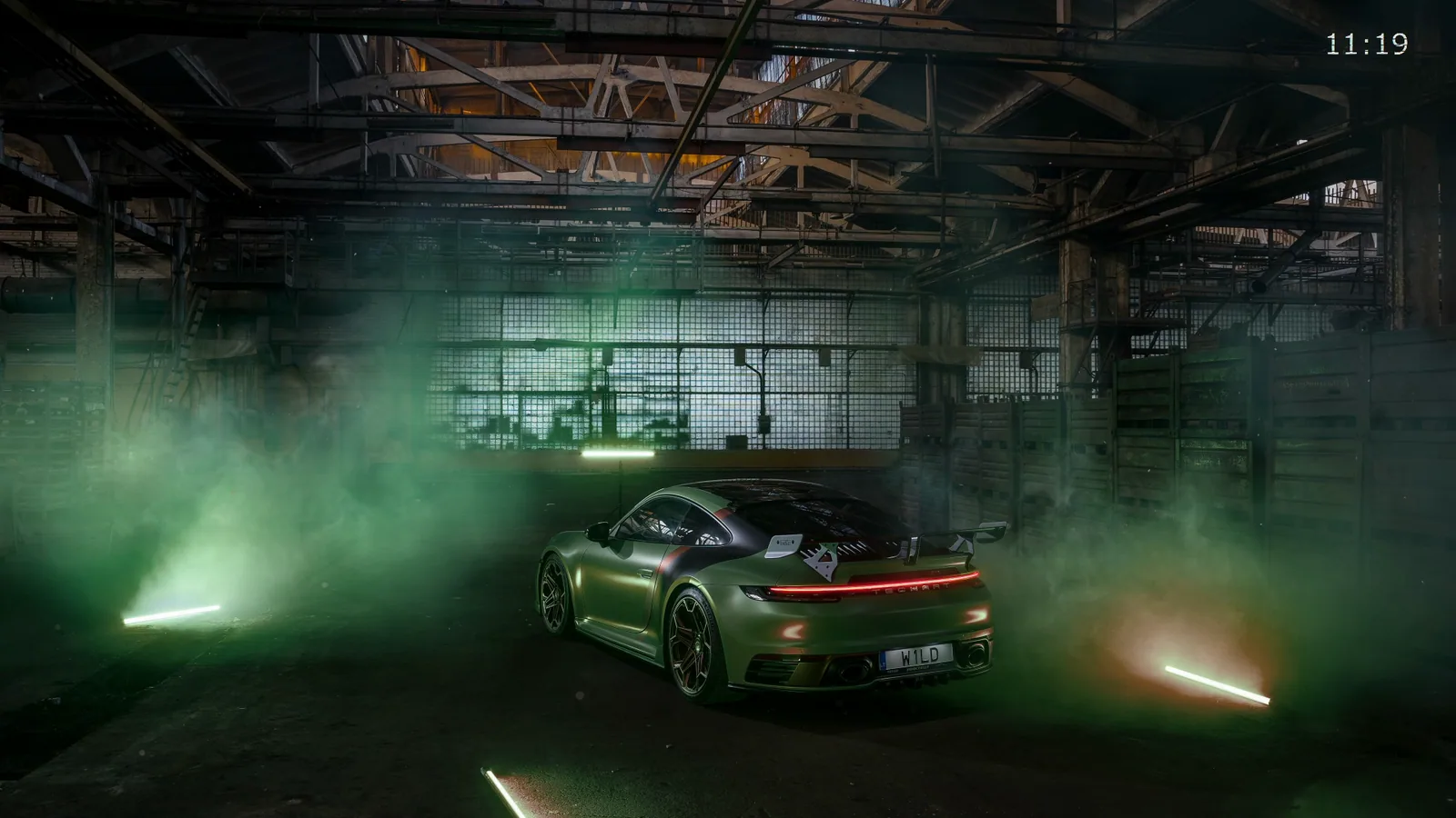 Porsche 992 TechArt in a Green Garage