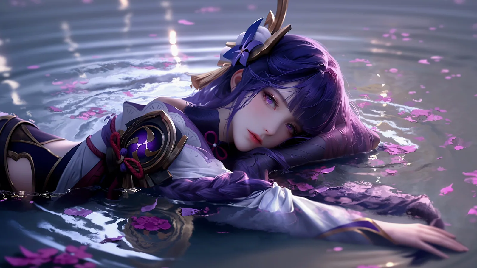 Raiden Shogun Resting in Violet Light - Genshin Impact