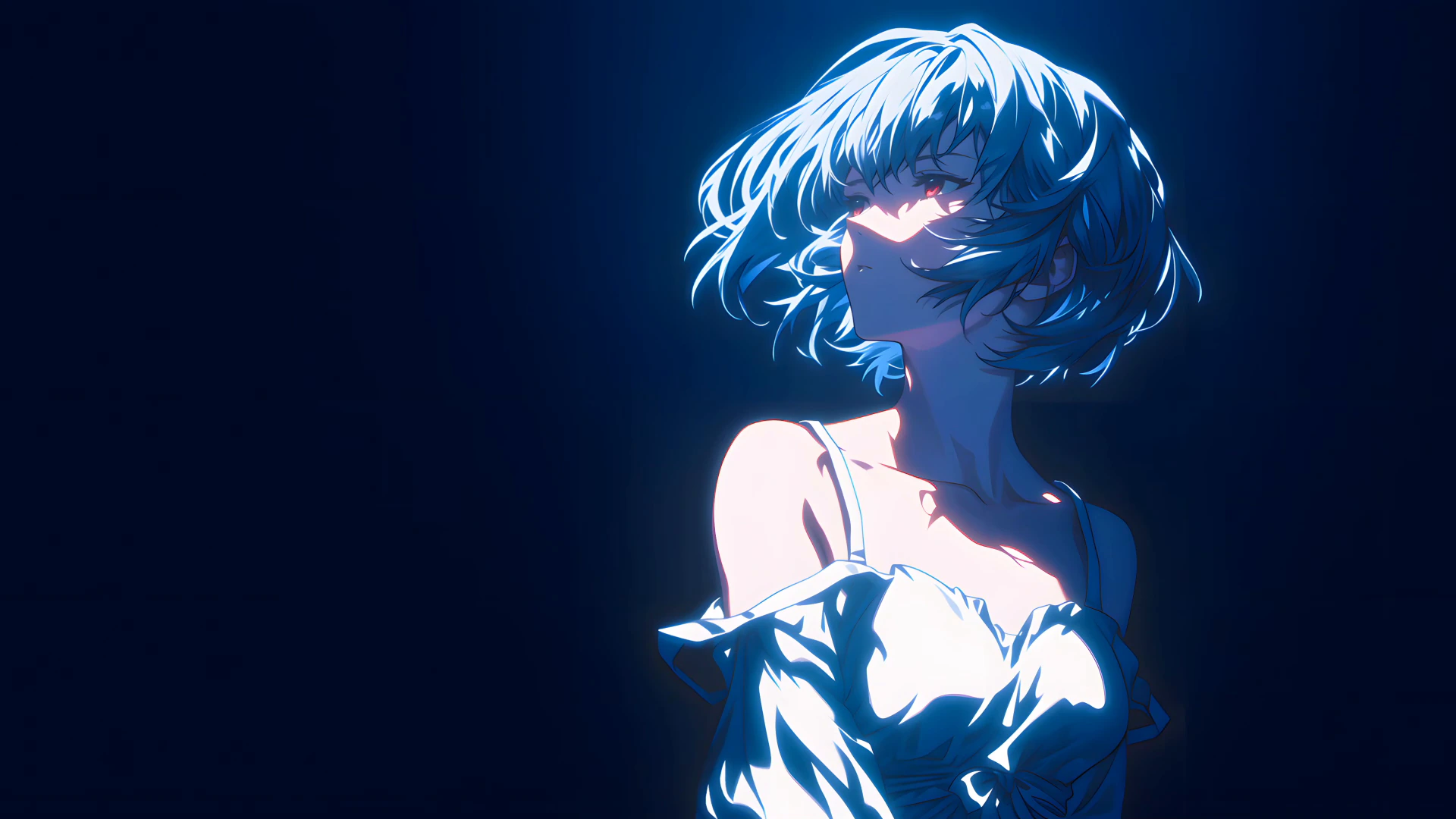 Rei Ayanami in Blue Light - Evangelion