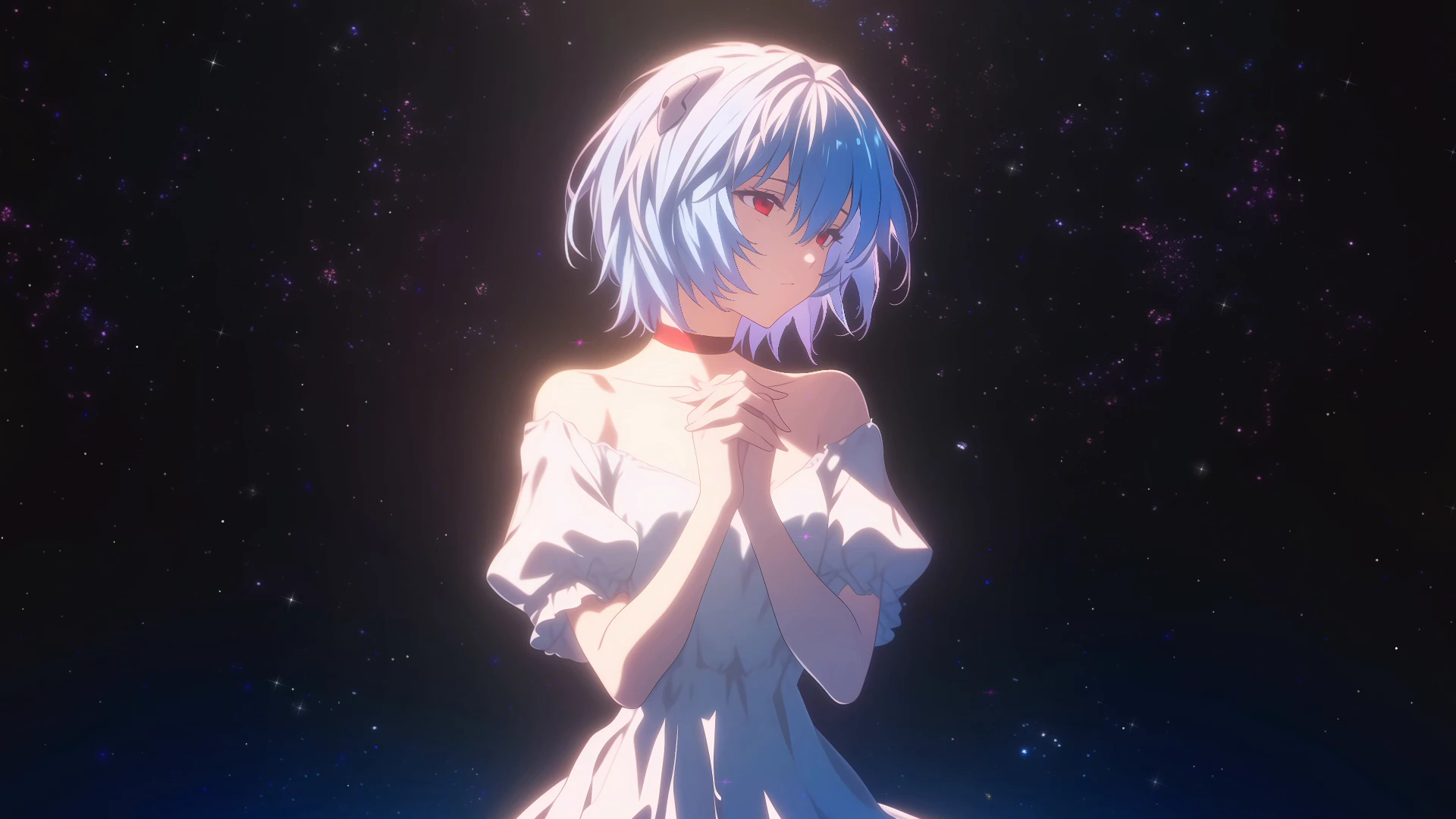 Rei Ayanami Under a Starry Sky - Evangelion