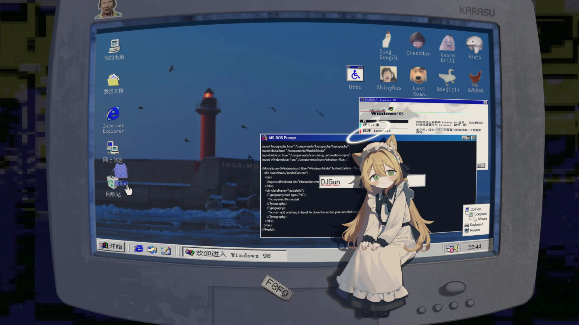 Retro Anime Desktop on a CRT