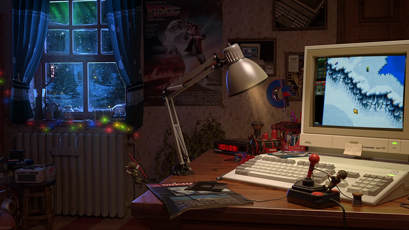 Retro Christmas 1987: Amiga Gaming Room wallpaper preview