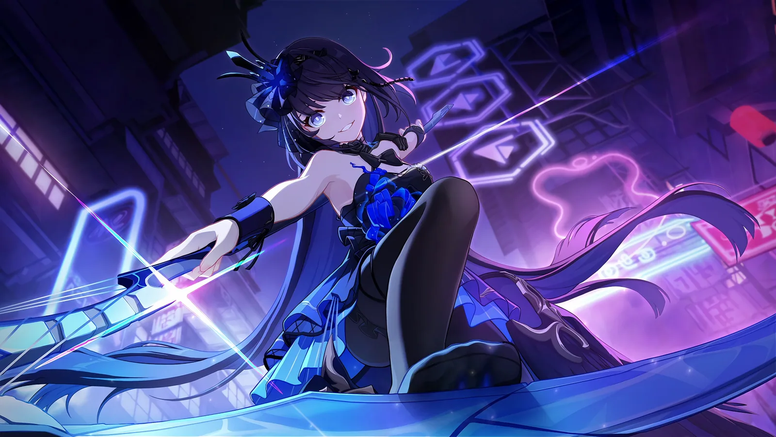 Seele in a Neon Violet Portrait - Honkai Impact 3rd
