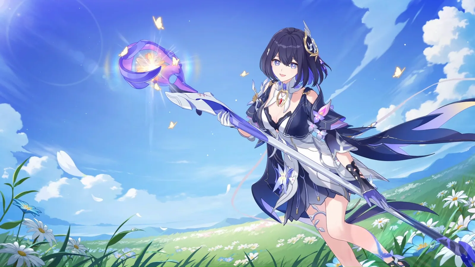 Seele with a Staff Beneath an Open Sky - Honkai Impact 3rd