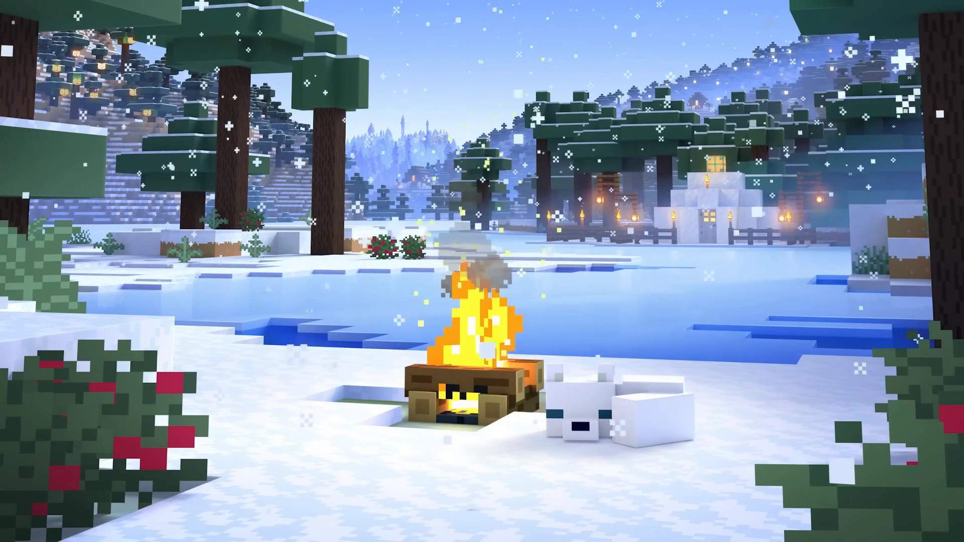 Serene Minecraft Snow Campfire