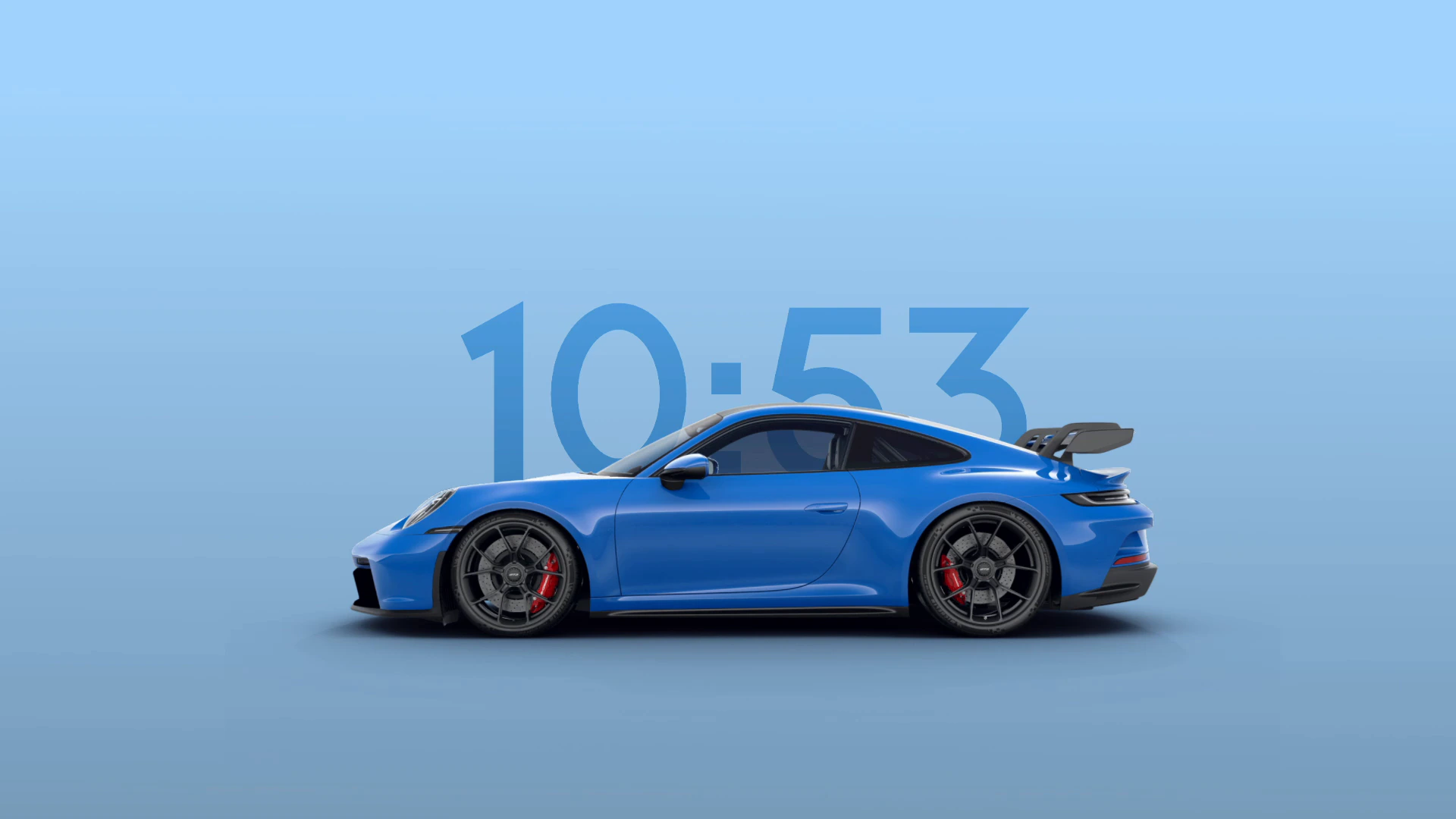 Shark Blue Porsche 911 GT3 Clock