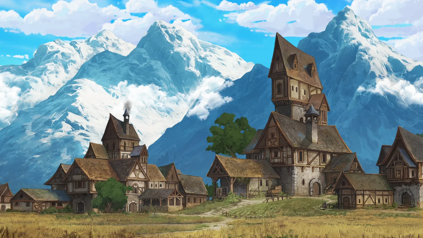 Silent Fields Medieval Village wallpaper preview