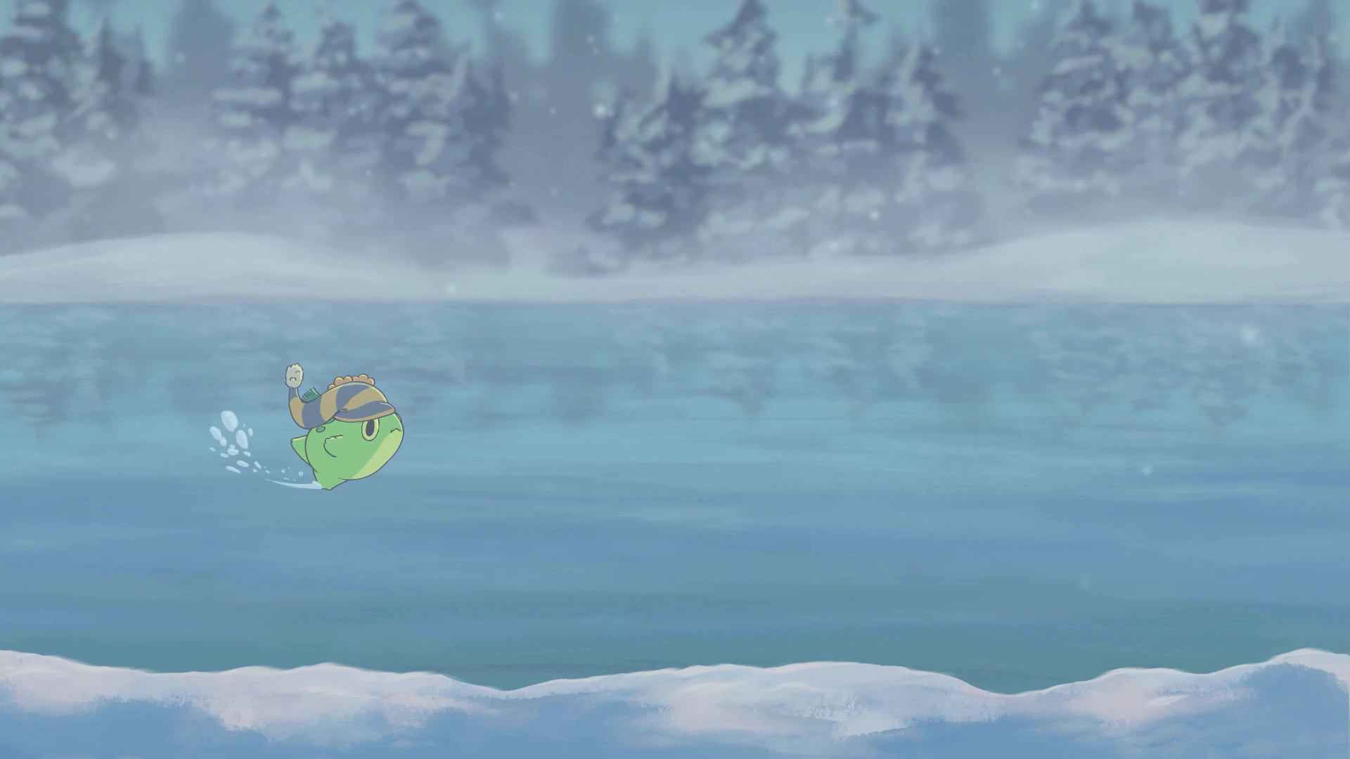 Skating Frogs on a Frozen Lake