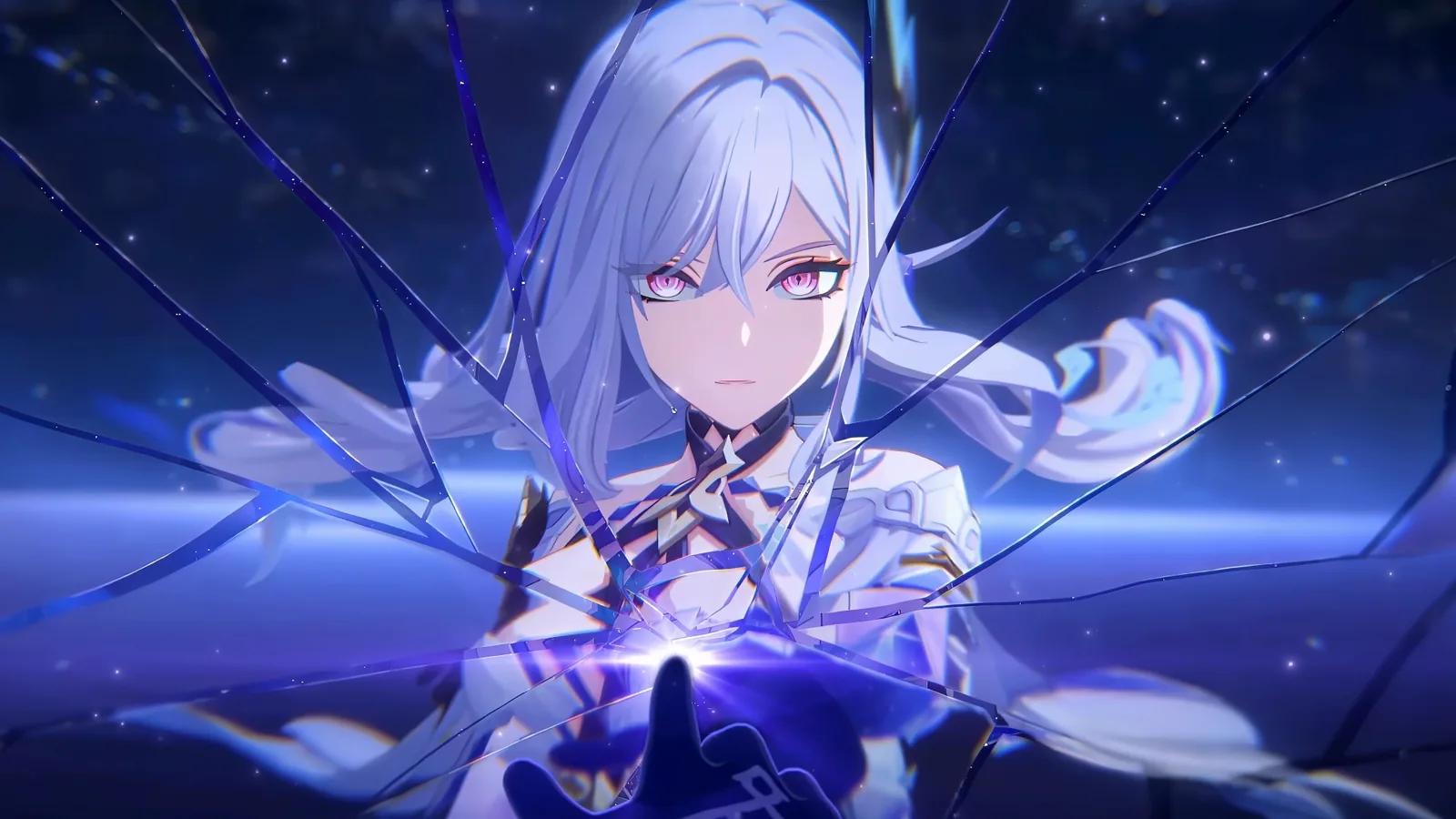 Skirk in a Blue Energy Chamber - Genshin Impact