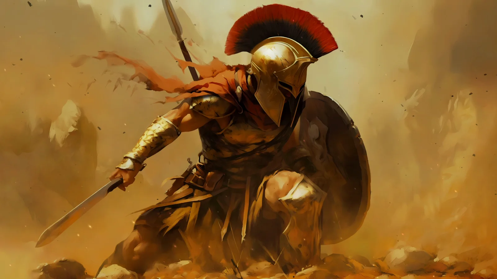 Spartan Warrior in Golden Dust wallpaper preview
