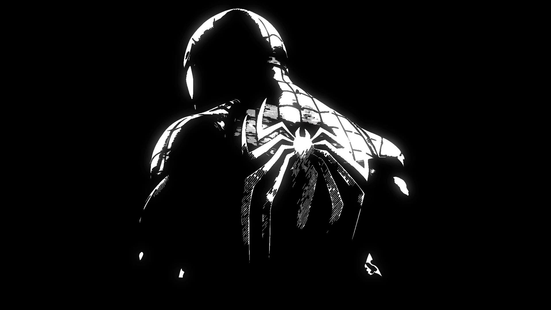 Spider-Man Black-and-White Silhouette