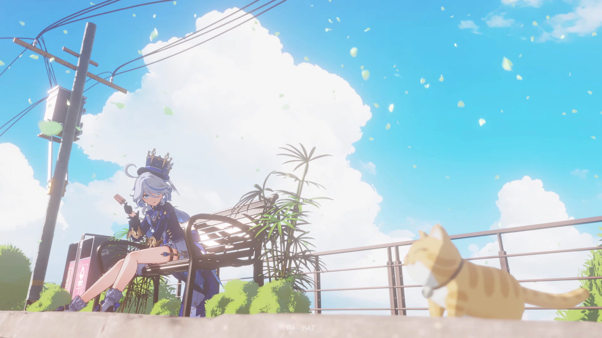 Summer Companions on a Blue-Sky Rooftop