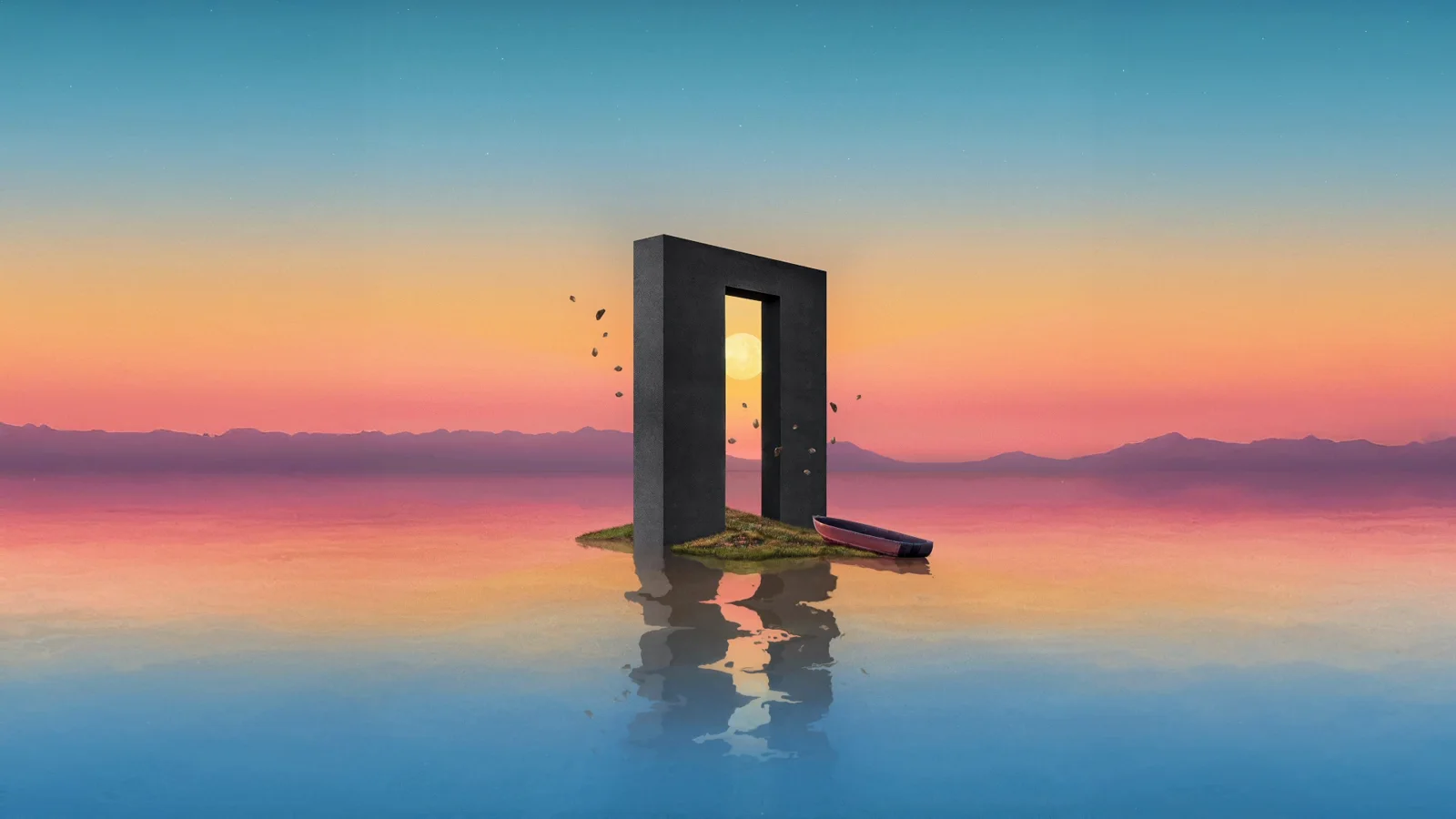 Sun Portal Reflected at Sunset wallpaper preview