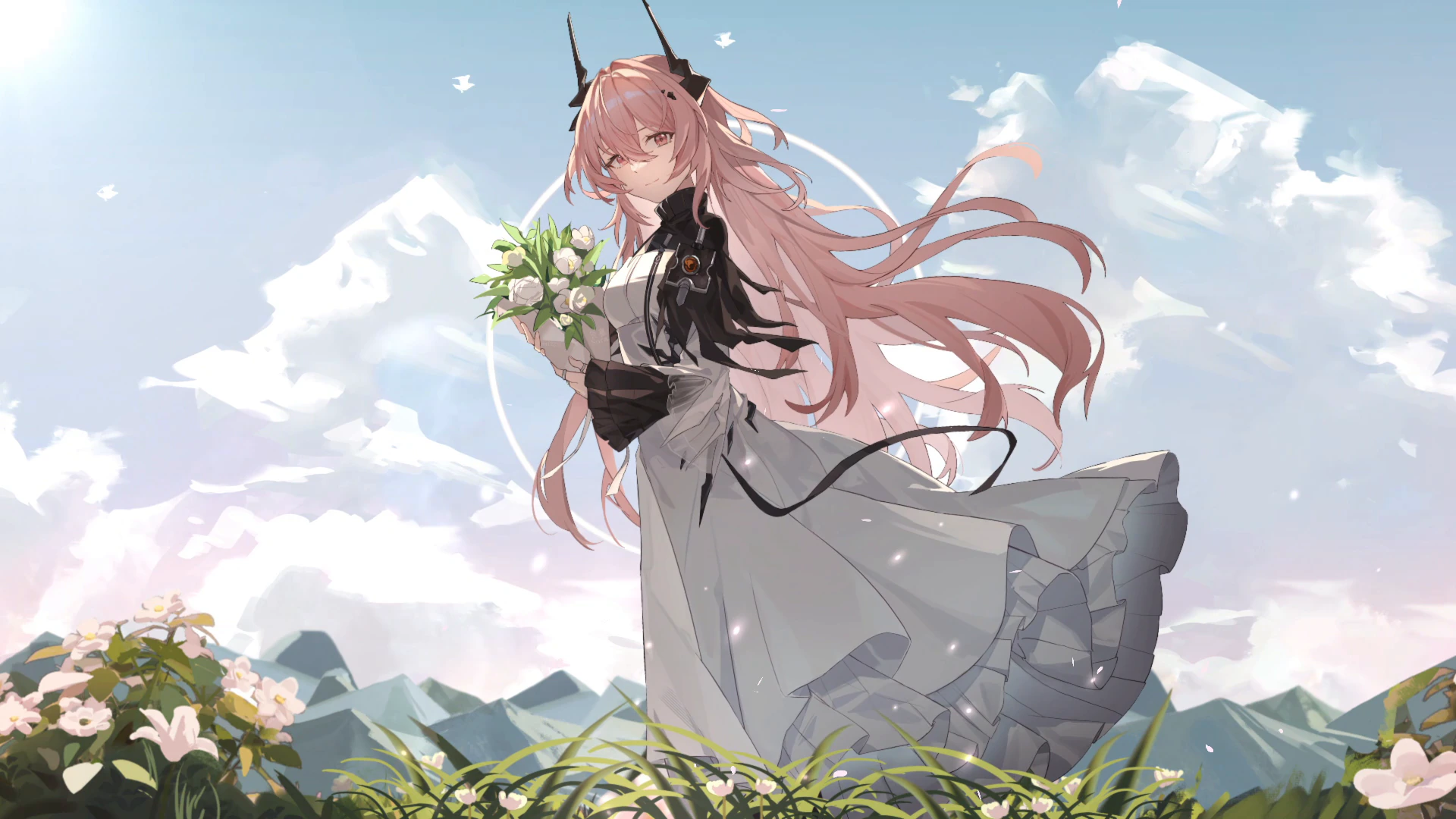 Theresa in a Flower Field - Arknights
