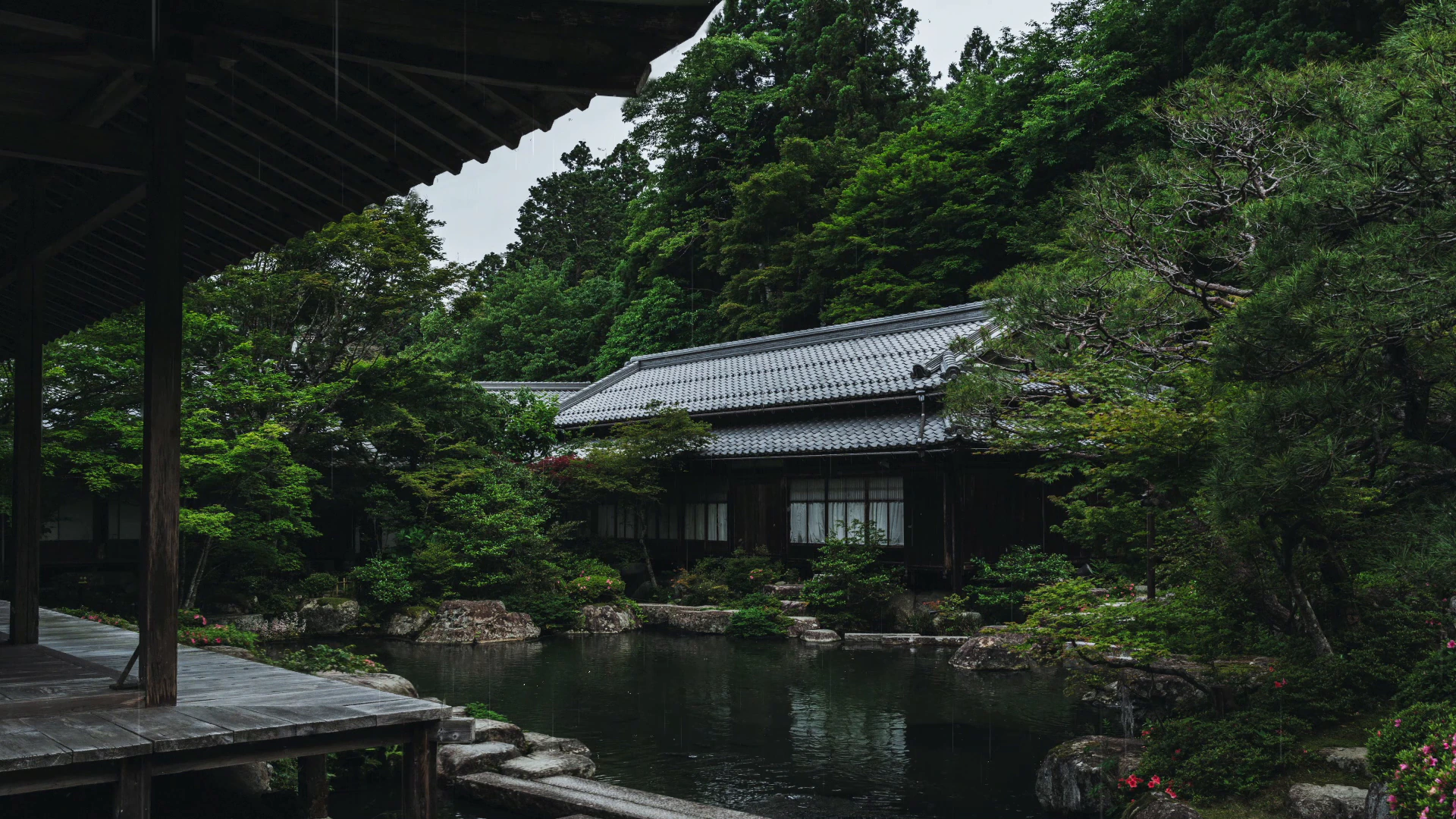 Traditional Japanese Garden Courtyard