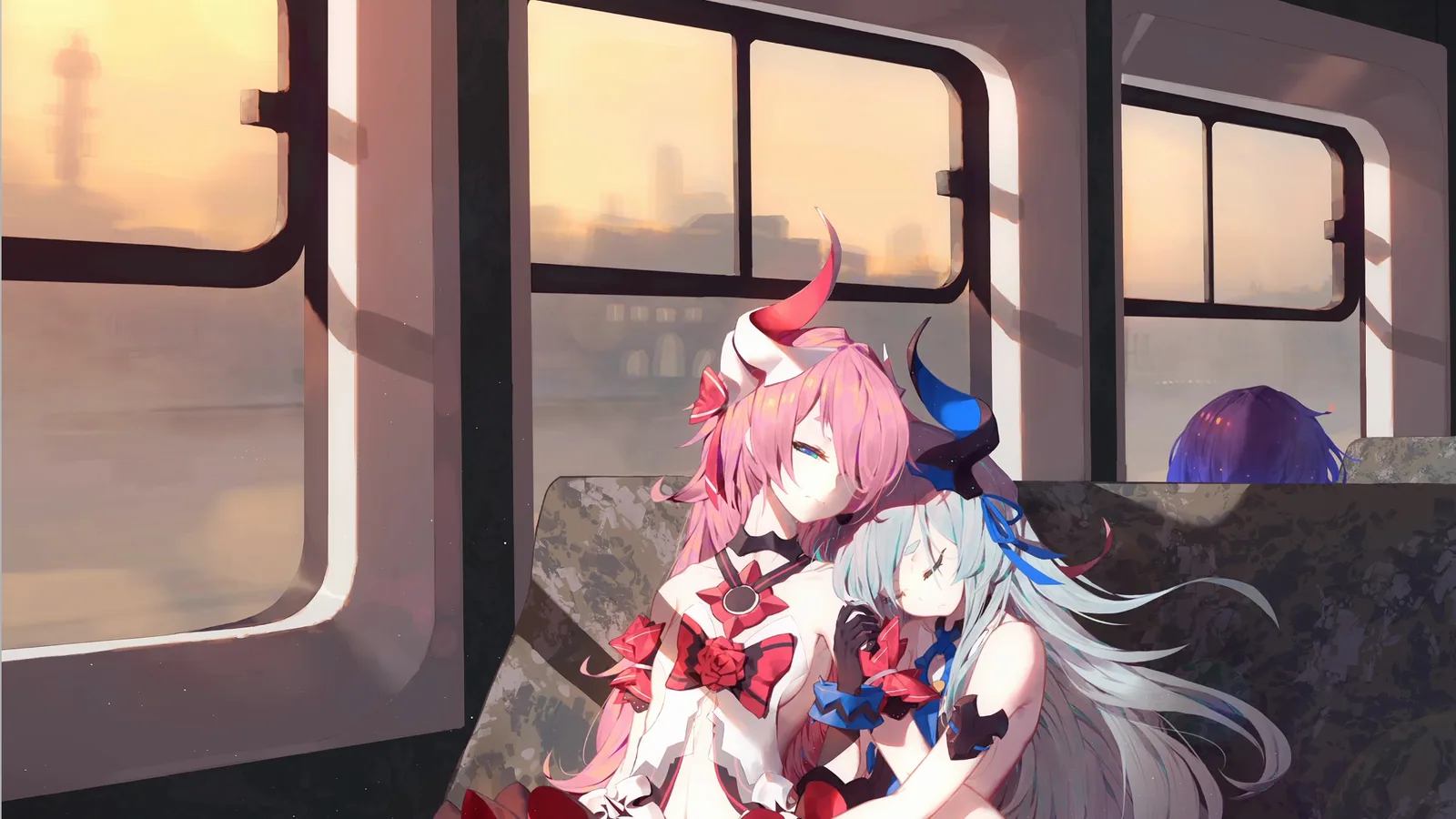 Twins on a Sunset Train - Honkai Impact 3rd