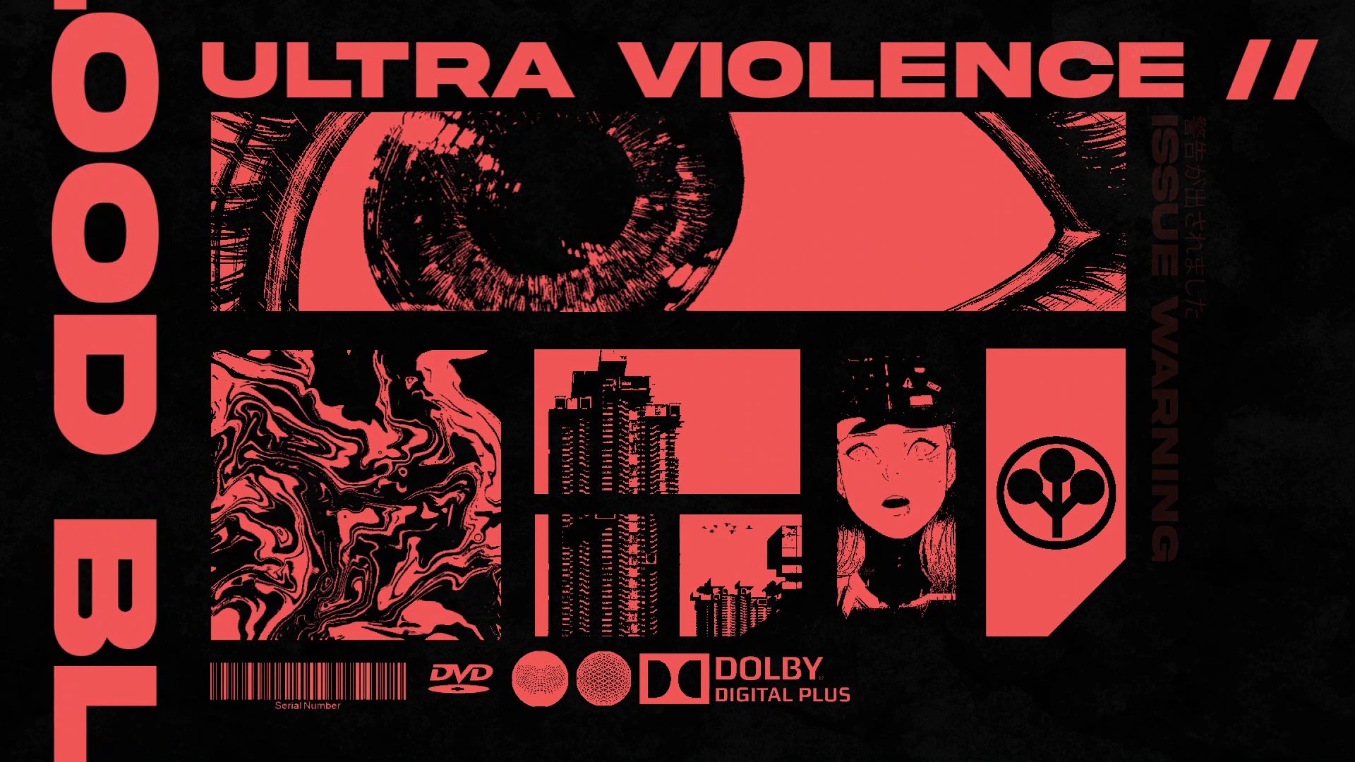 Ultra Violence Red Cyberpunk Collage
