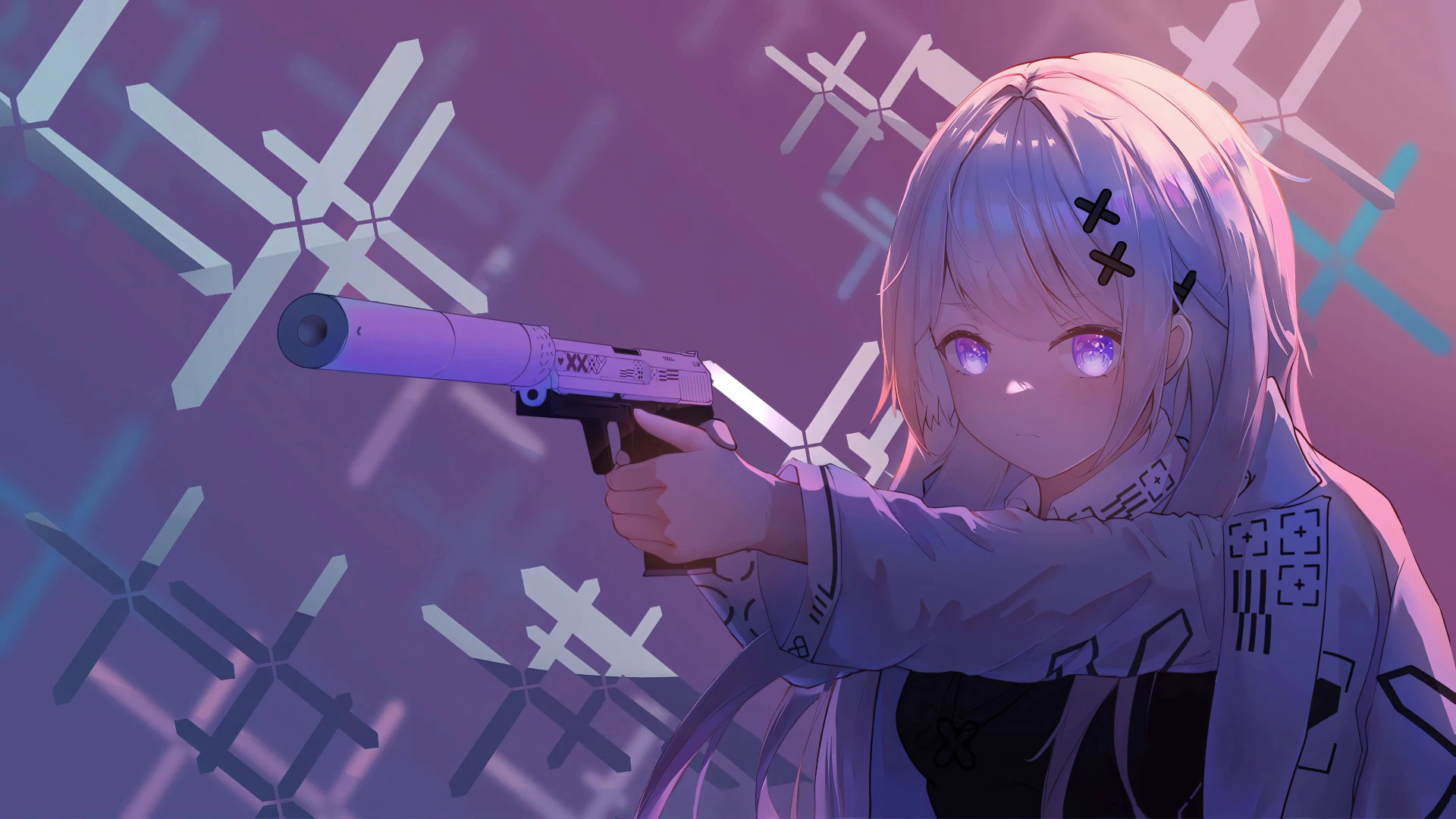 Violet with a USP Pistol