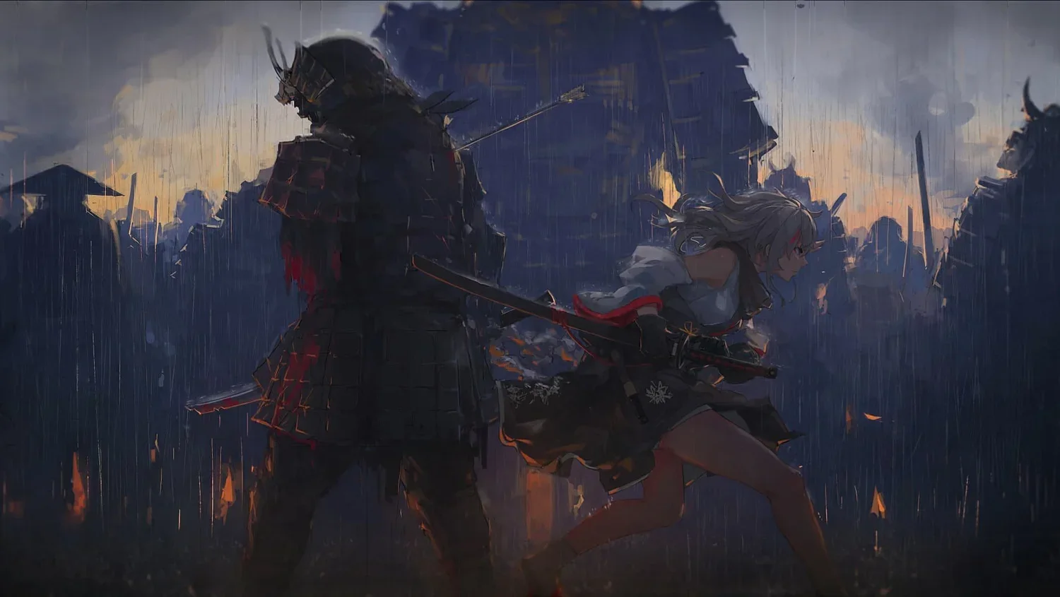 Lone Warrior's Last Stand in a Ruined City