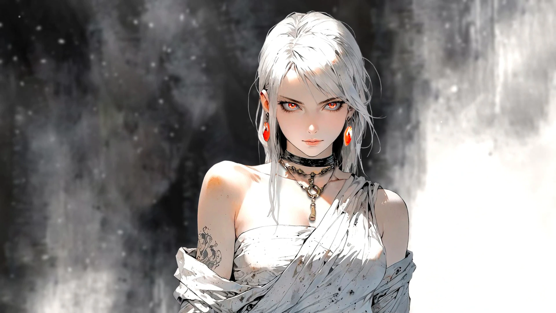 White-Haired Woman in Black