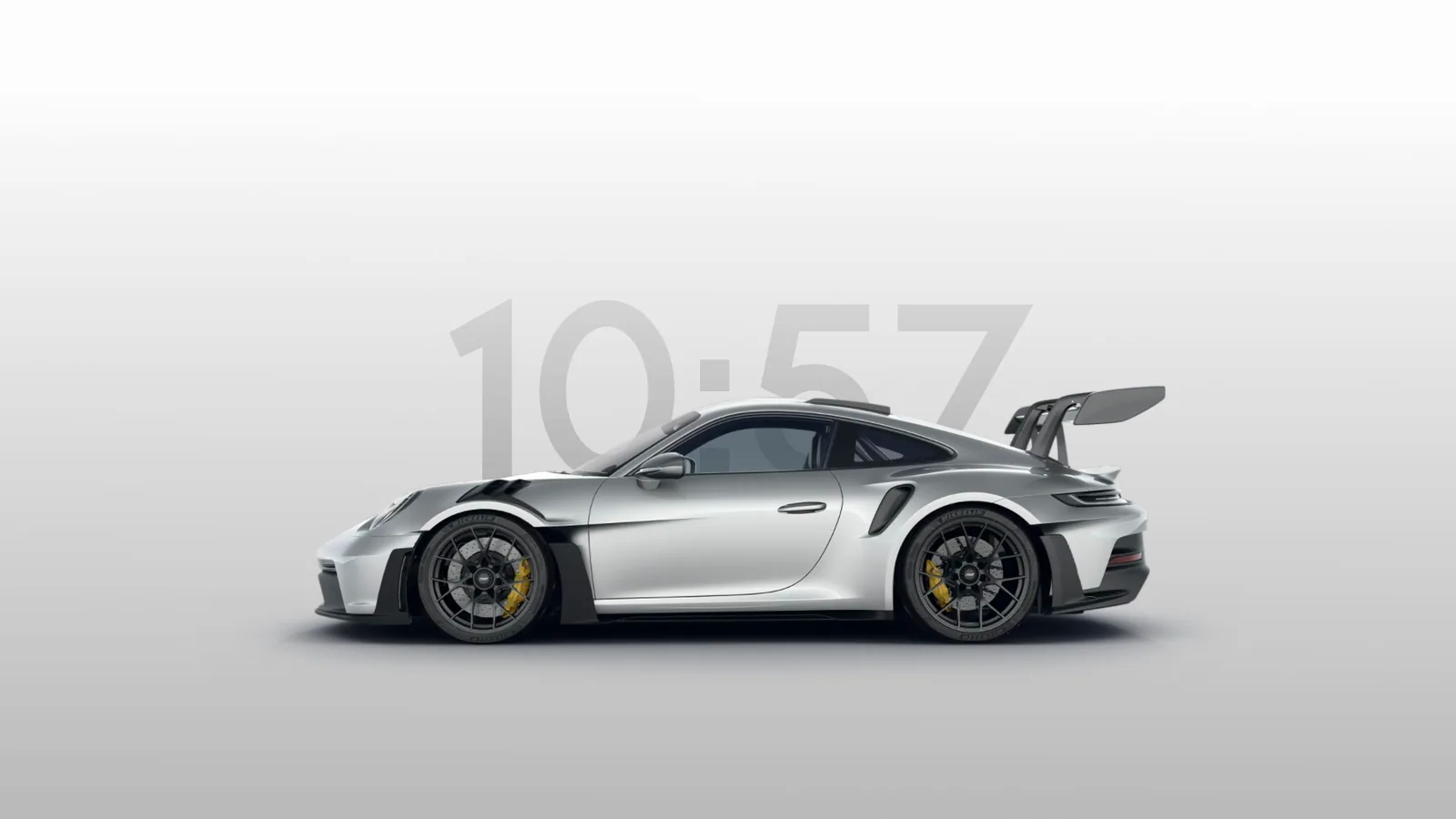 White Porsche GT3 RS Minimal Clock