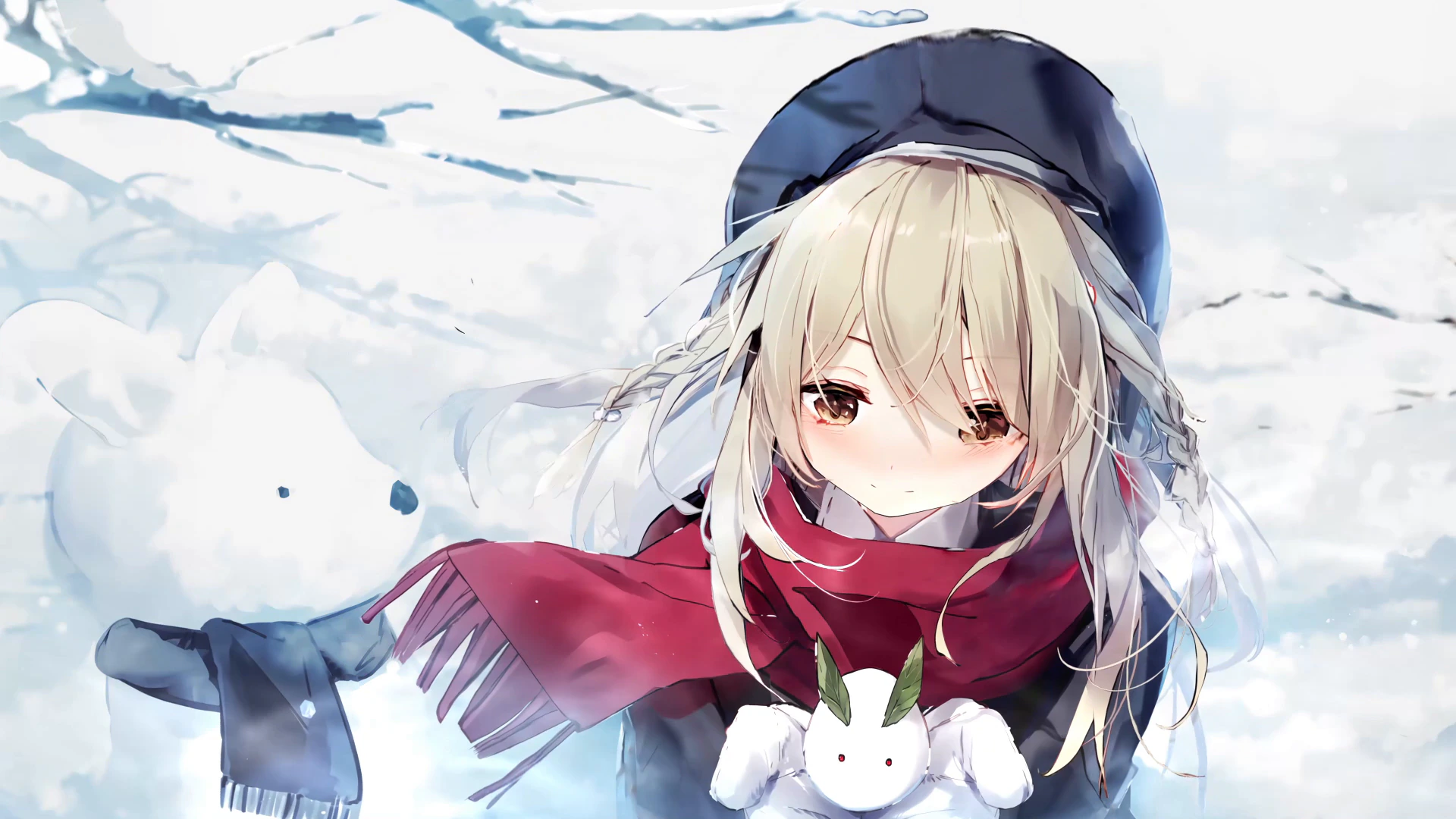 冬日少女与雪兔