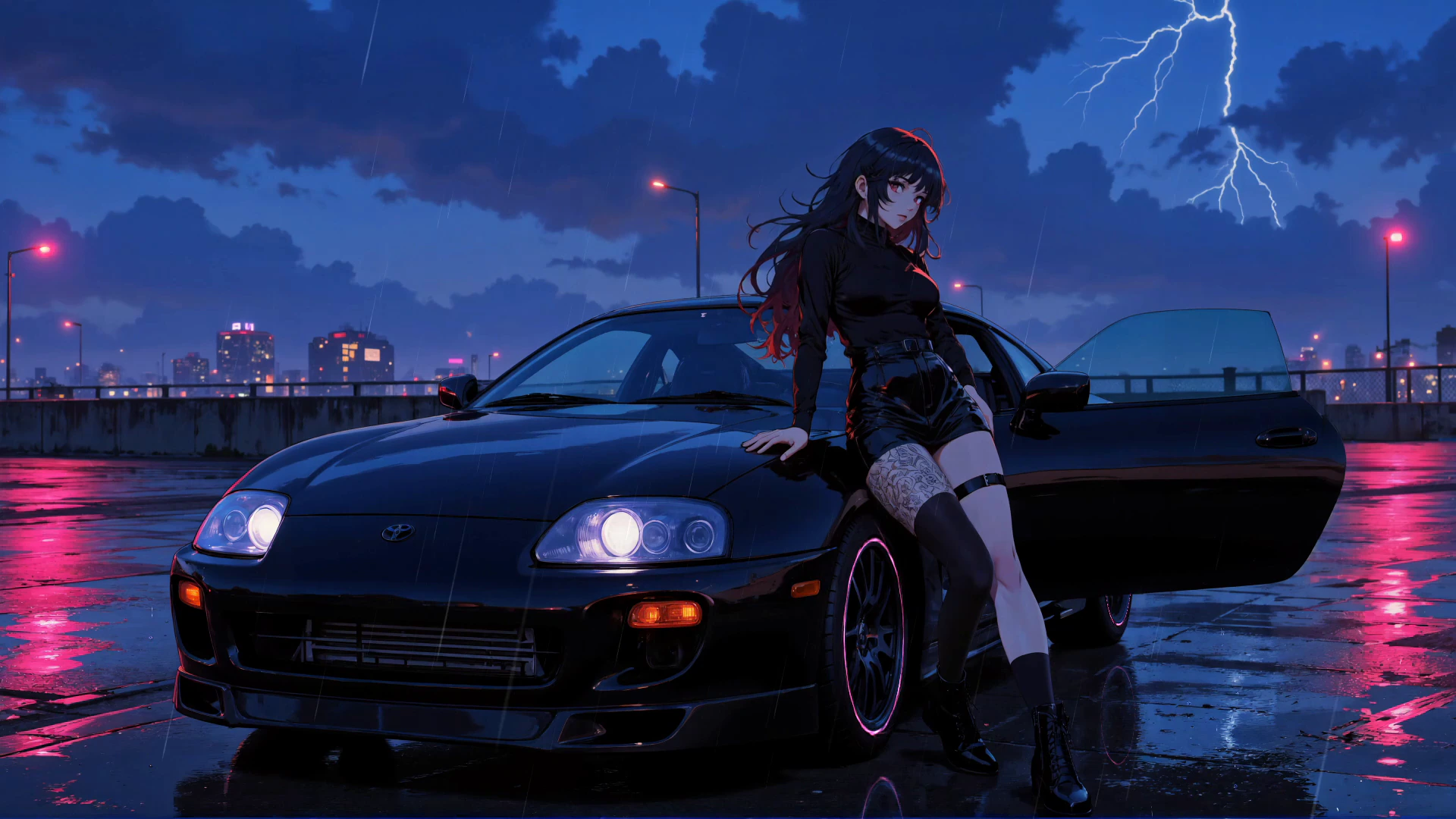 Toyota Supra A80 تحت المطر
