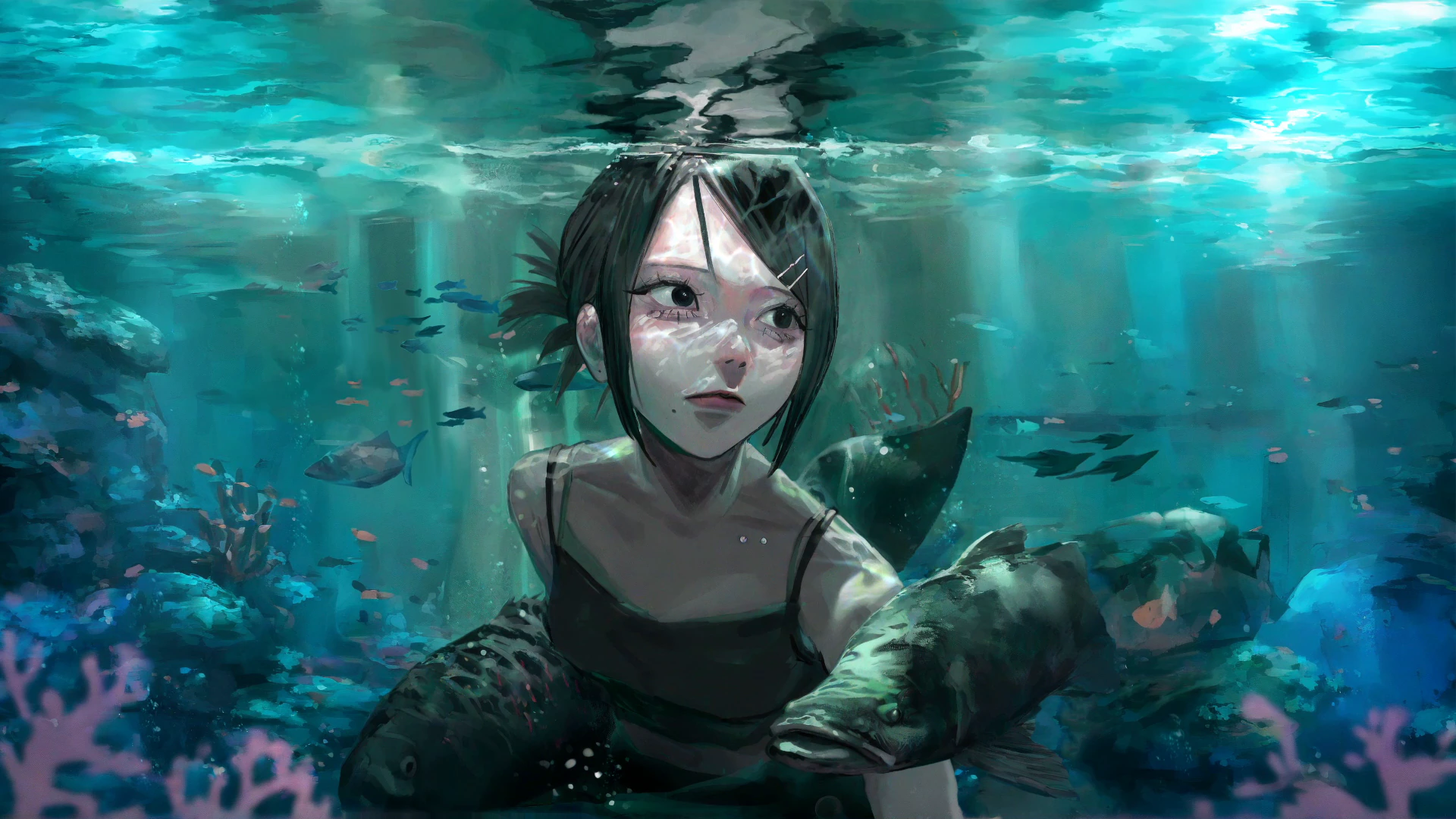 Woman in an Underwater Reef