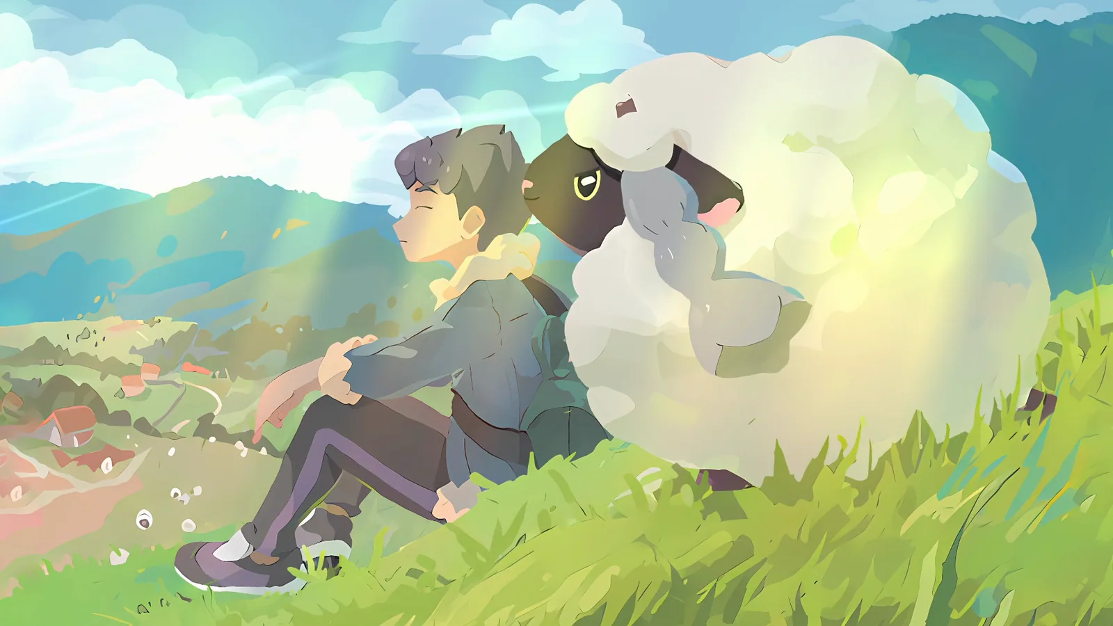 Wooloo on the Hillside | Pokemon wallpaper preview