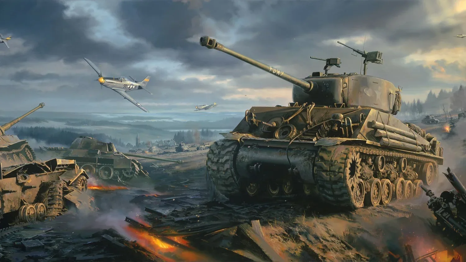 WWII Fury Sherman M4A2E8(76)